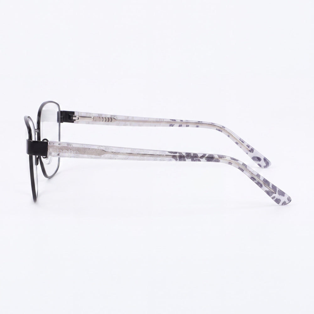 bebe Bb5209 Men’s Optical Eyeglasses with Jet Black Metal Frame and Clear Lenses 54mm