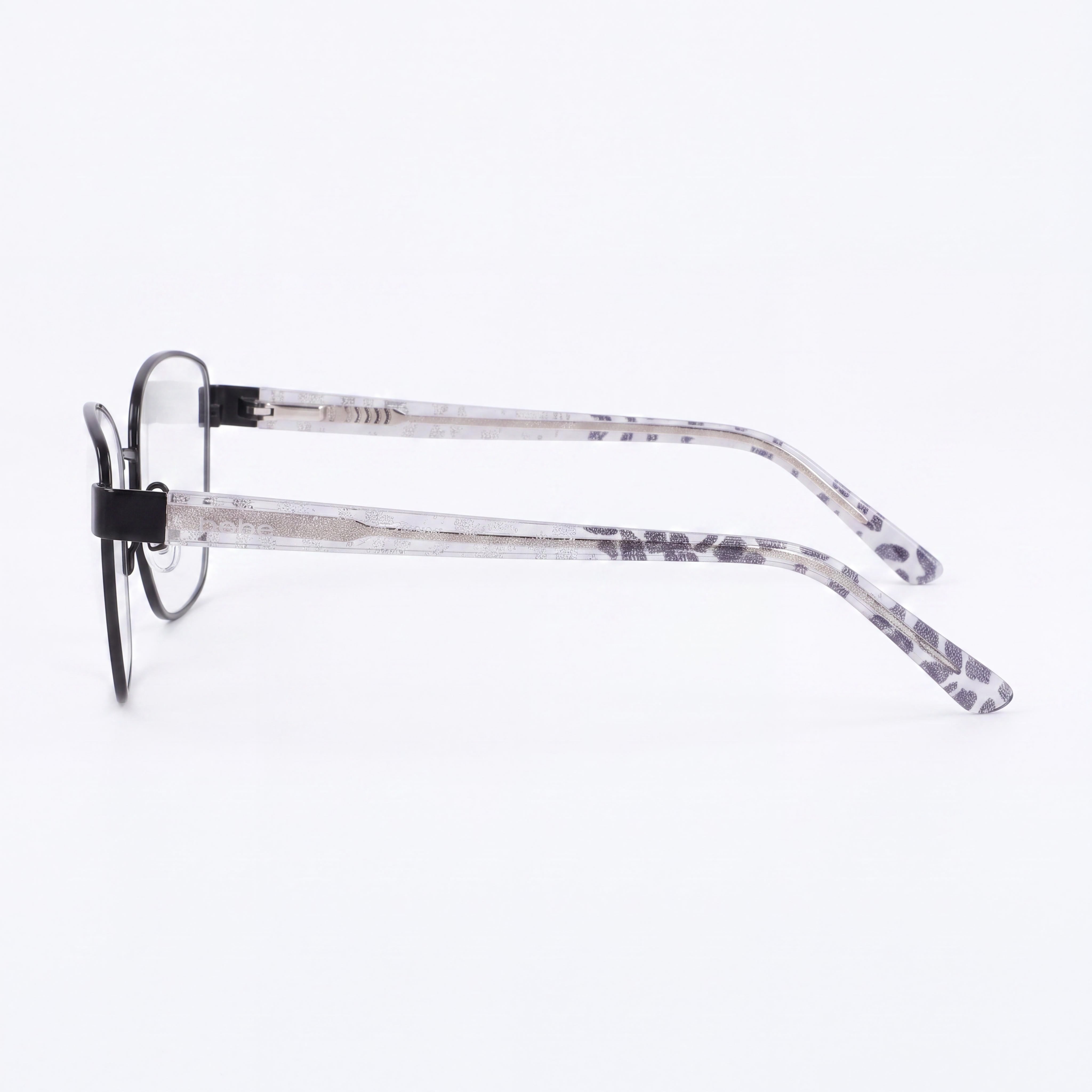 bebe Bb5209 Gafas ópticas para hombre con montura de metal negro azabache y lentes transparentes de 54 mm, Photo 3