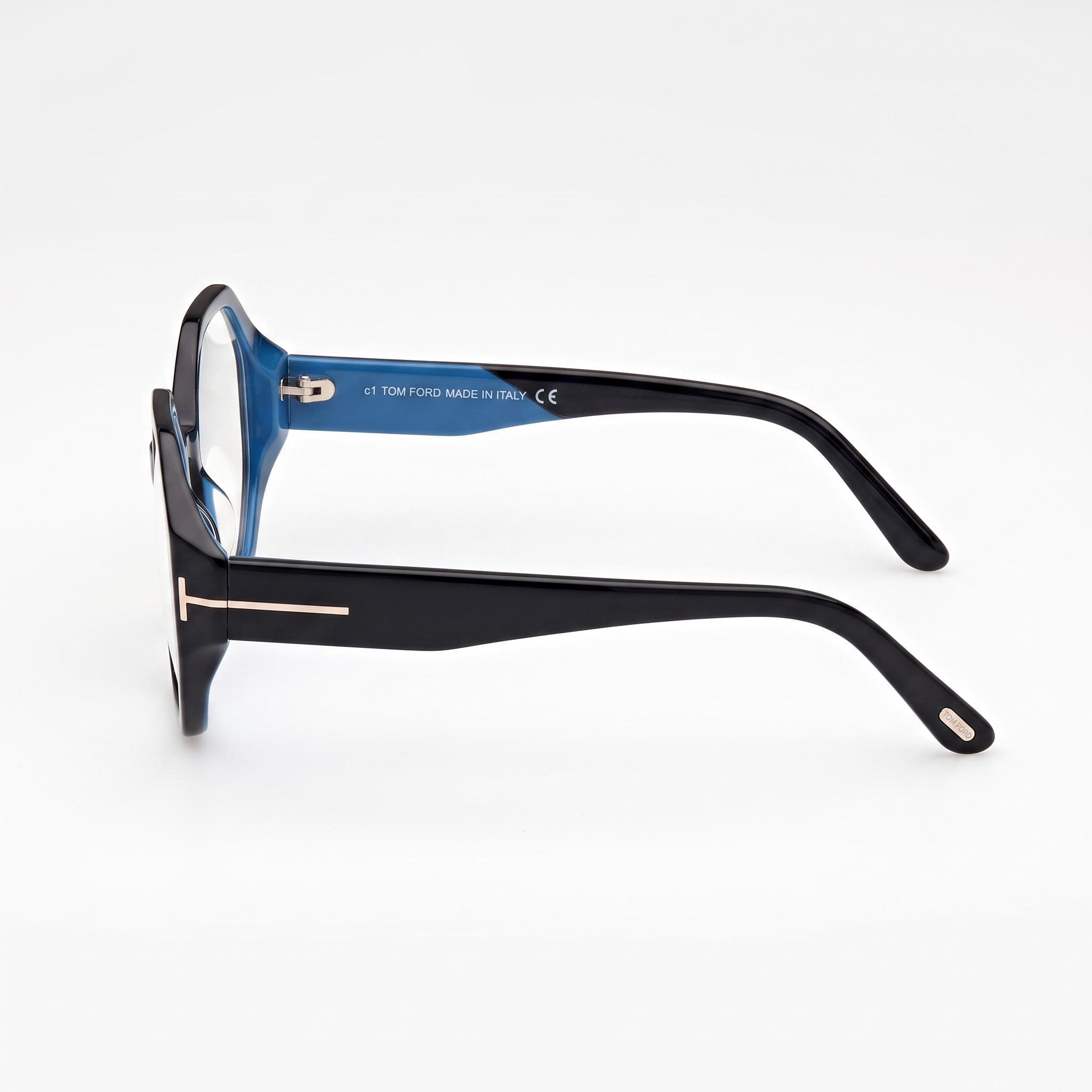 Tom Ford FT5967-B Unisex Black Eyewear with Polycarbonate Lenses, Lens Width 53mm, Bridge 18mm, Temple 140mm, Photo 3