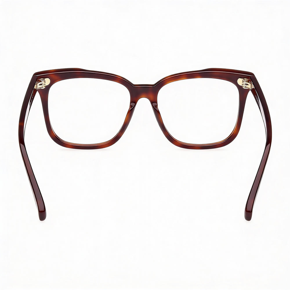 MaxMara Modern Women's Eyeglasses featuring Classic Havana Plastic Frame and Clear Lenses 51-16-140mm