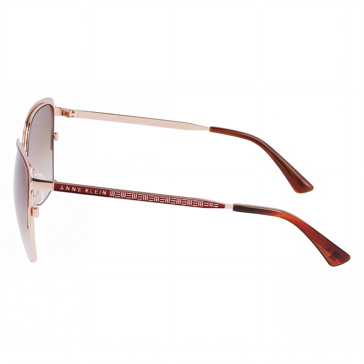 Gafas de Sol de Mujer Anne Klein Ak7080 Merlot Marrón Gradiente Metal Protección UV Lente 56mm, Photo 3