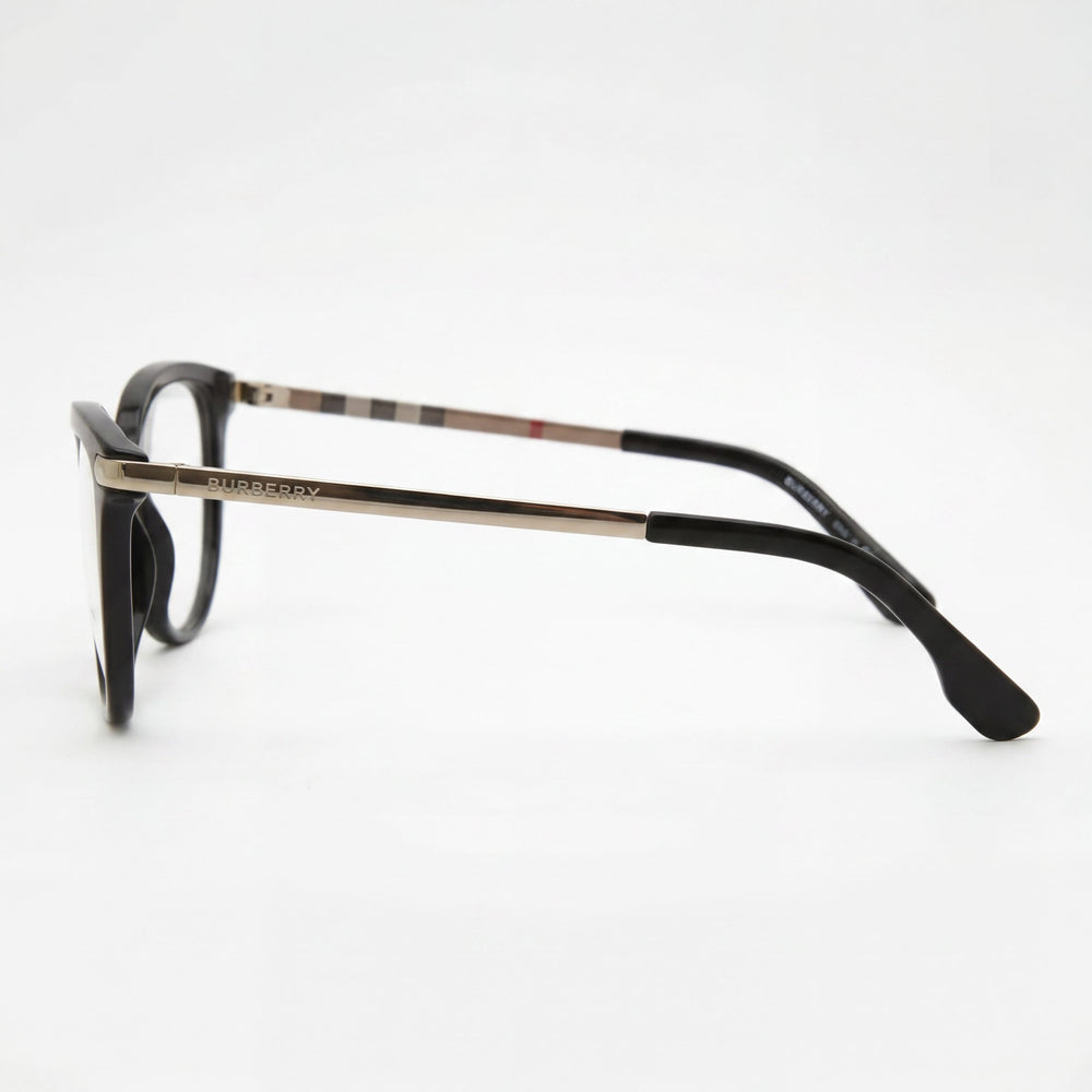 BURBERRY Classic Unisex Montura de Gafas Ópticas de Acetato Negro con Cristales de Demostración sin Graduación 54-16-140