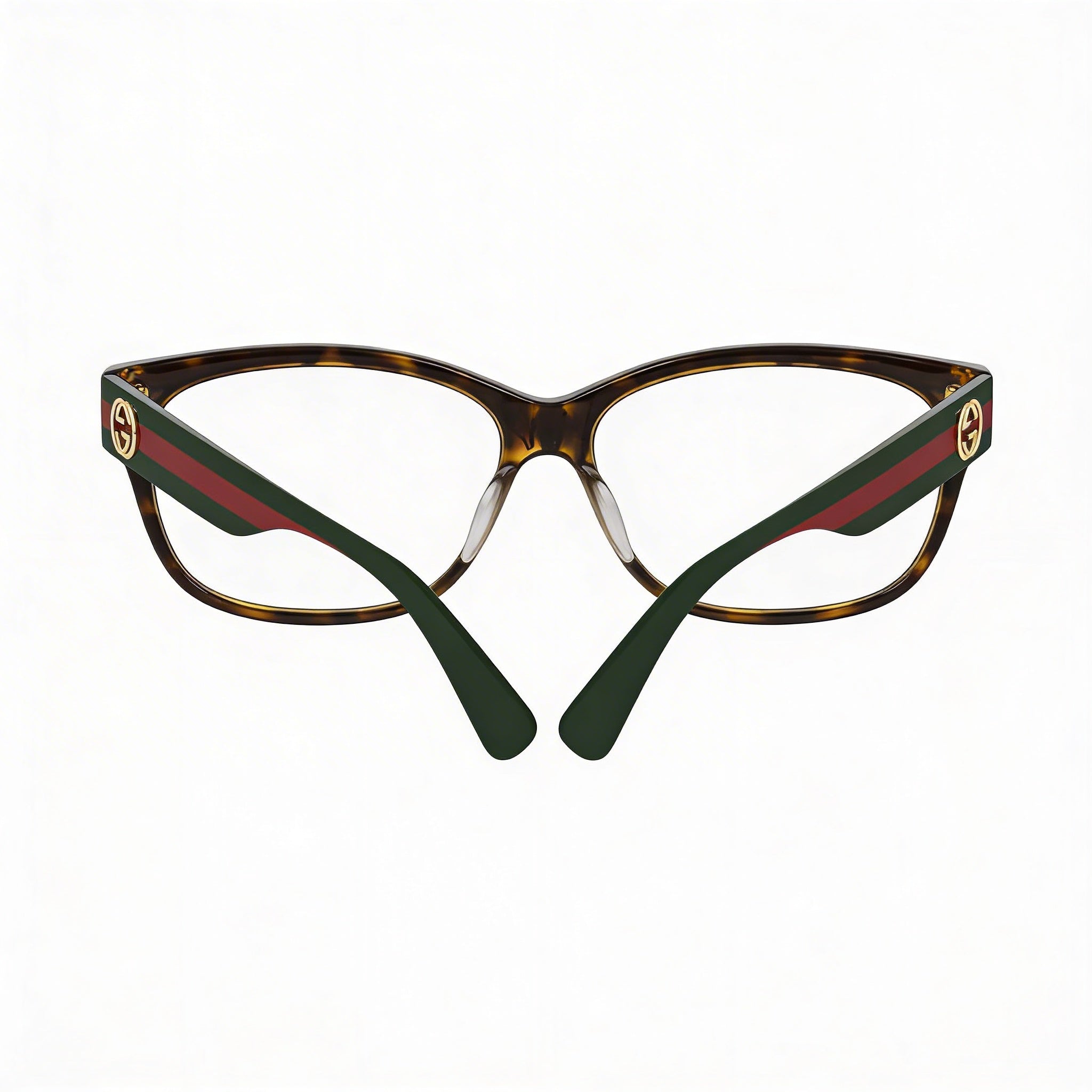 Gucci Gg0278o-012 Montura de gafas rectangular para mujer, de plástico, color Habana oscuro - Verde oscuro, 55-15-145 mm, Photo 2