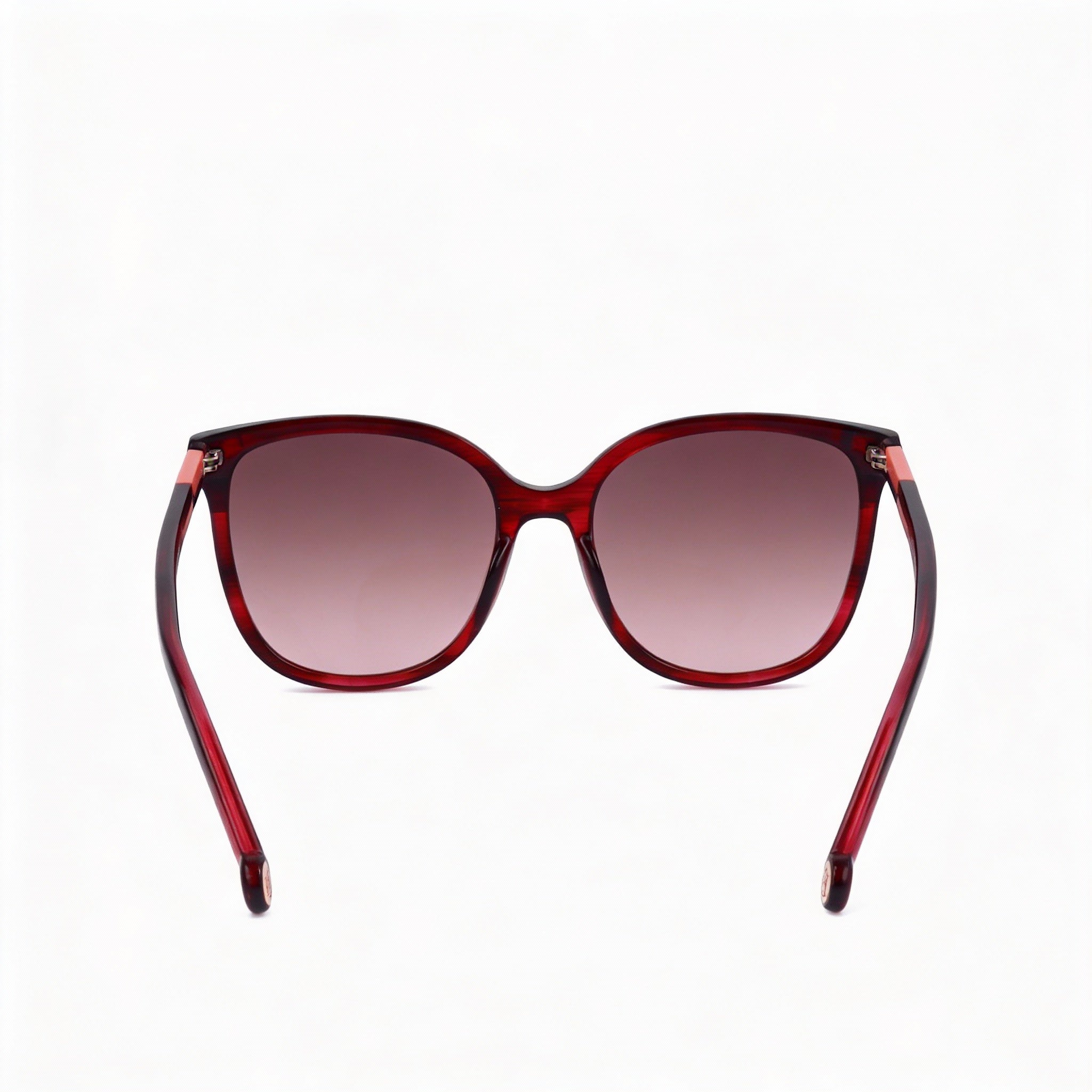Carolina Herrera Casual Women’s Burguindy Horn Acetate Sunglasses with Brown Shaded Lenses 55mm, Photo 3