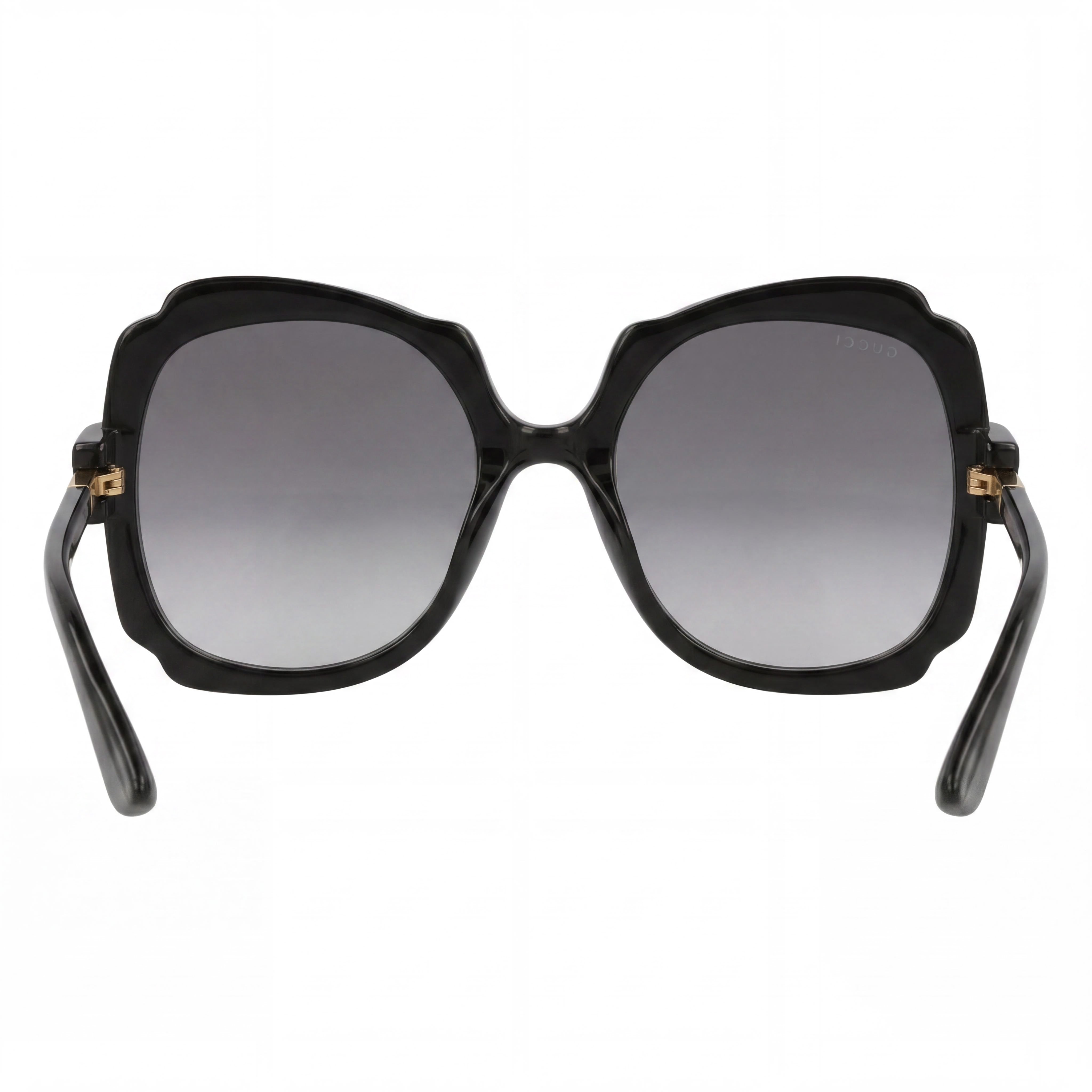 Gucci Women's Round/Oval Sunglasses, Black Grey Plastic Frame, Gradient Grey Lenses, 57mm Lens Width, Photo 4
