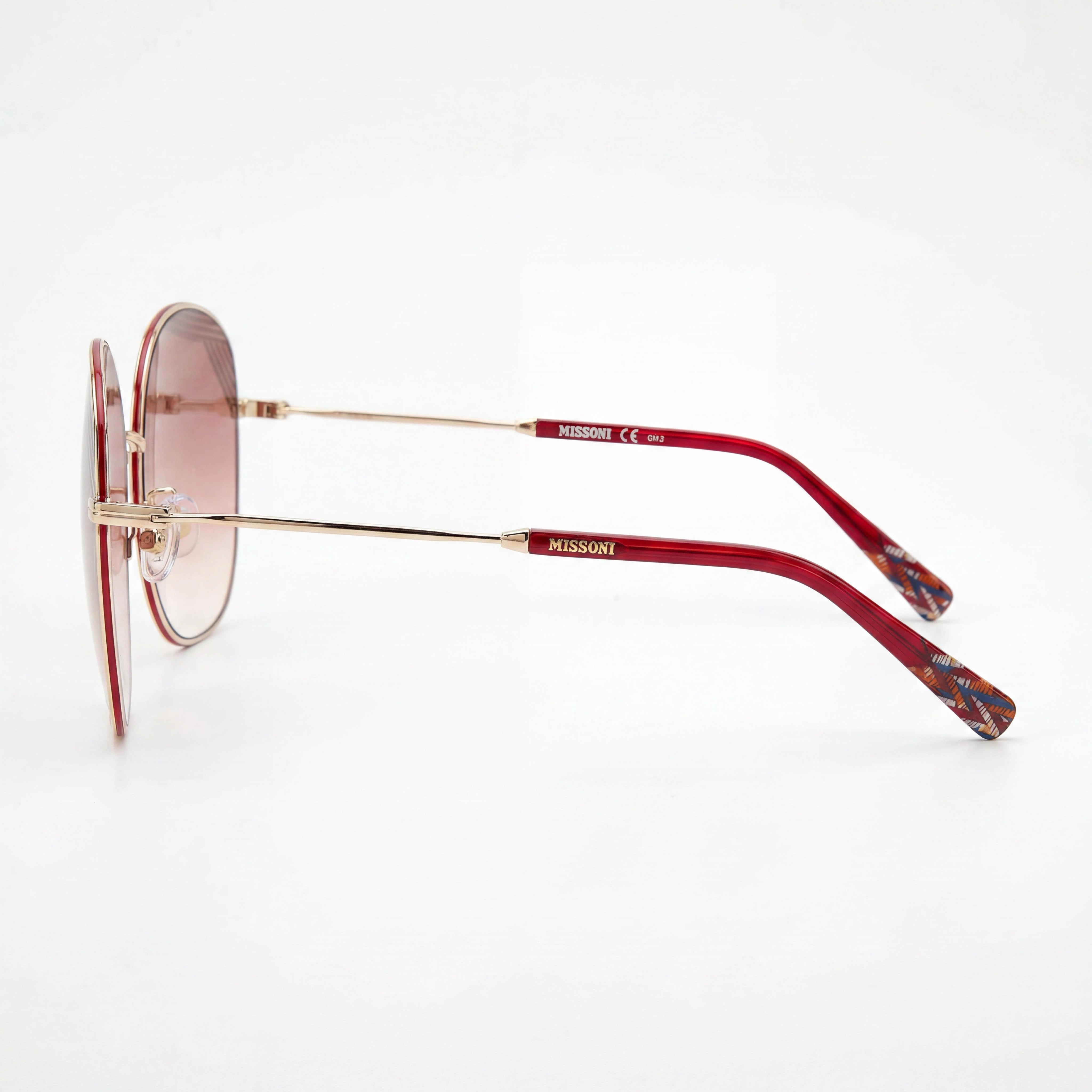 Gafas de sol Missoni Mis 0014/S para mujer, de acero aleado con degradado UV y degradado, color rojo dorado pálido, 59 mm, Photo 3