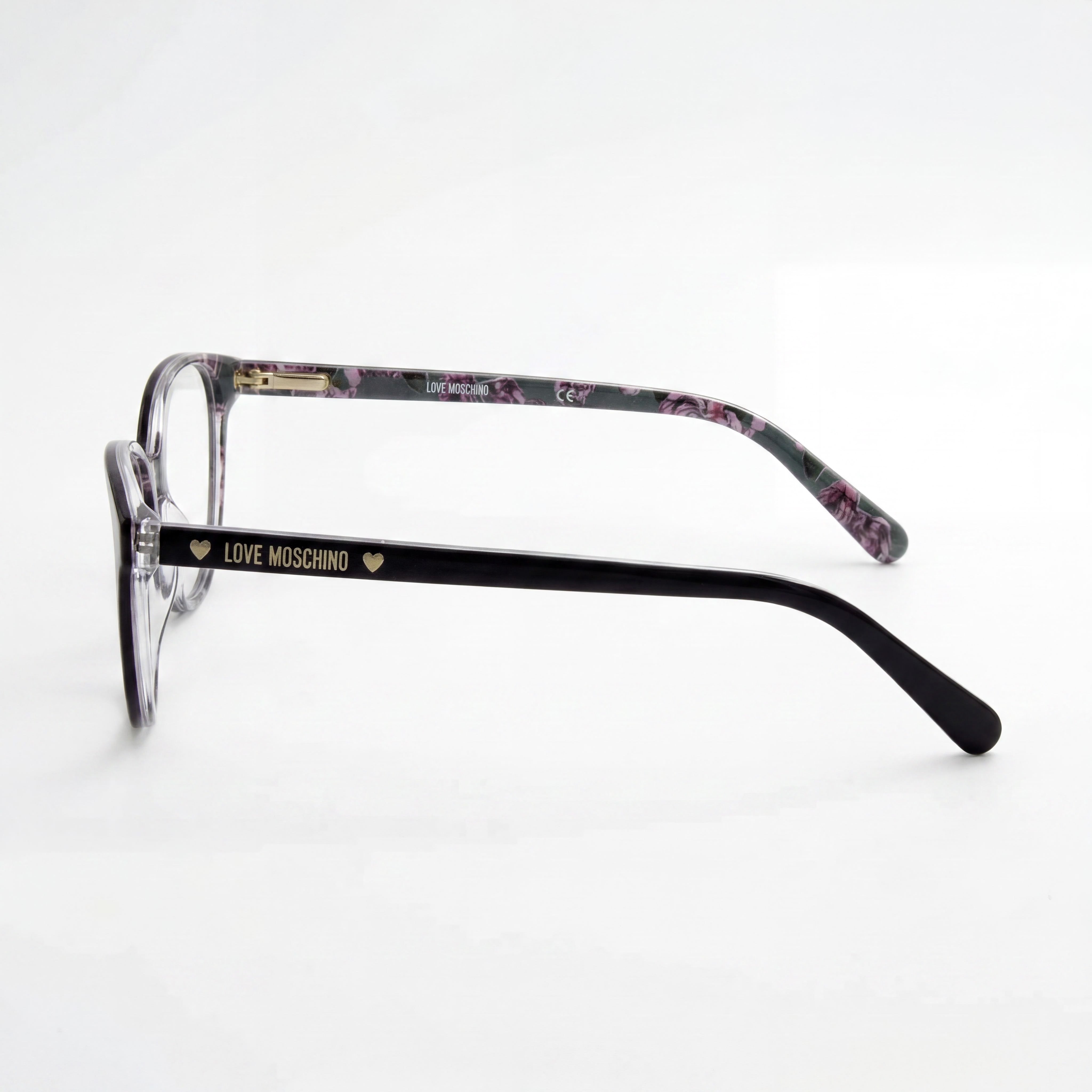 Moschino MOL525 Women's Cat Eye Plum Plastic Eyeglasses Frames 52mm Lens, 17mm Bridge, 145mm Temple, Photo 3
