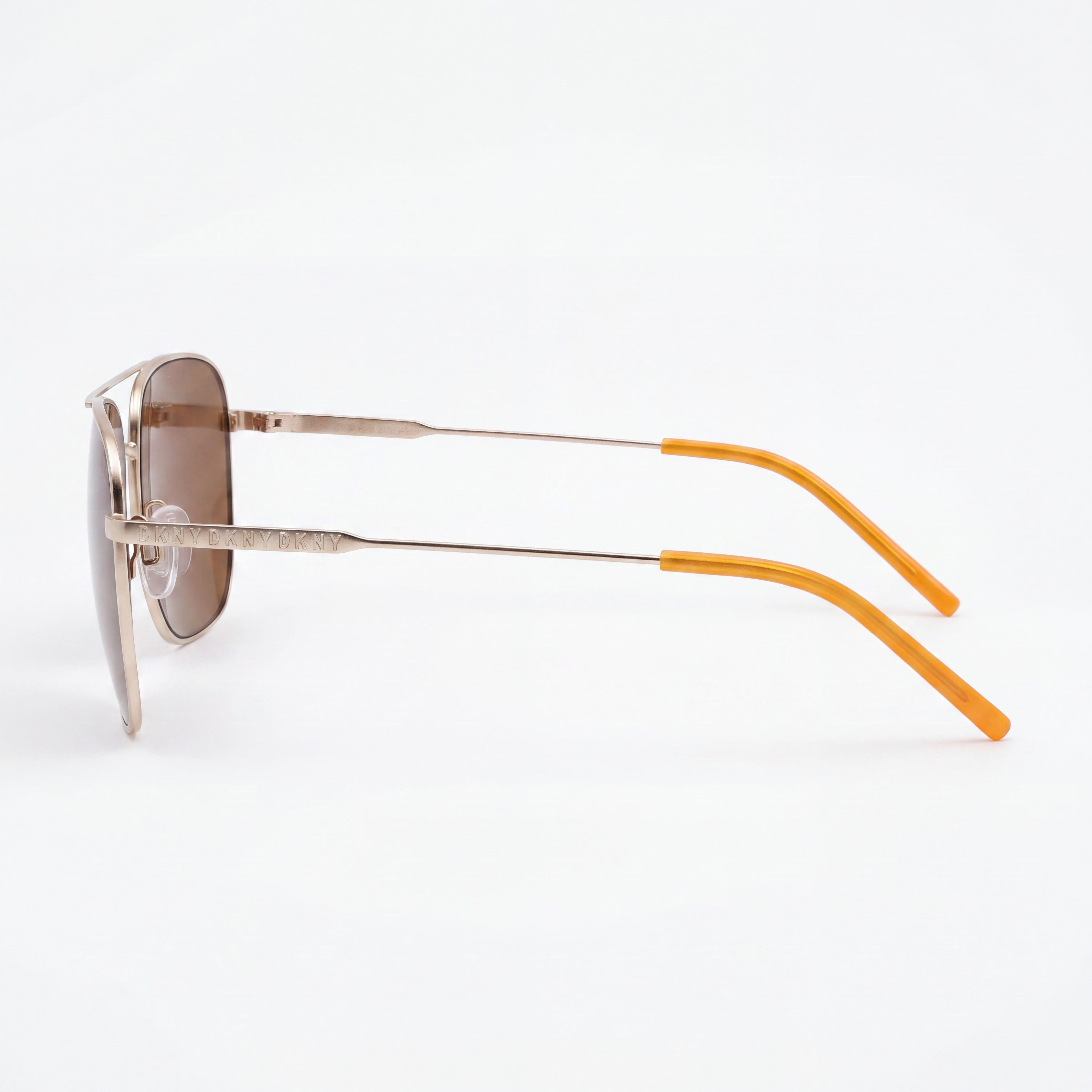 Gafas de sol unisex cuadradas de metal dorado neón naranja no polarizadas con protección UV de 58 mm DKNY, Photo 3