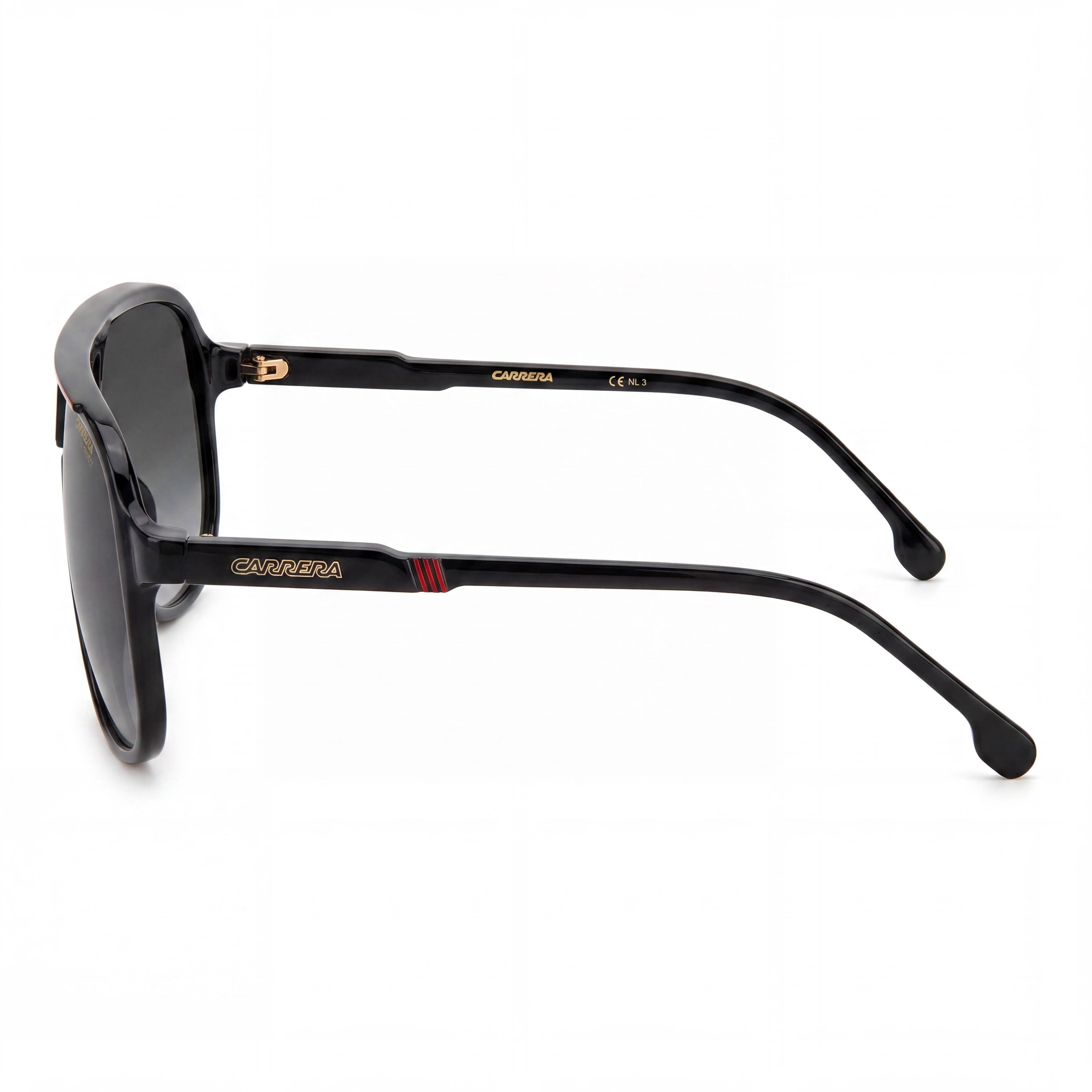 Carrera Gafas de Sol de Propionato Inyectado Contemporáneas Unisex Negro Rojo Montura Sombreada Lentes Negro Rojo Protección UV 62mm, Photo 3