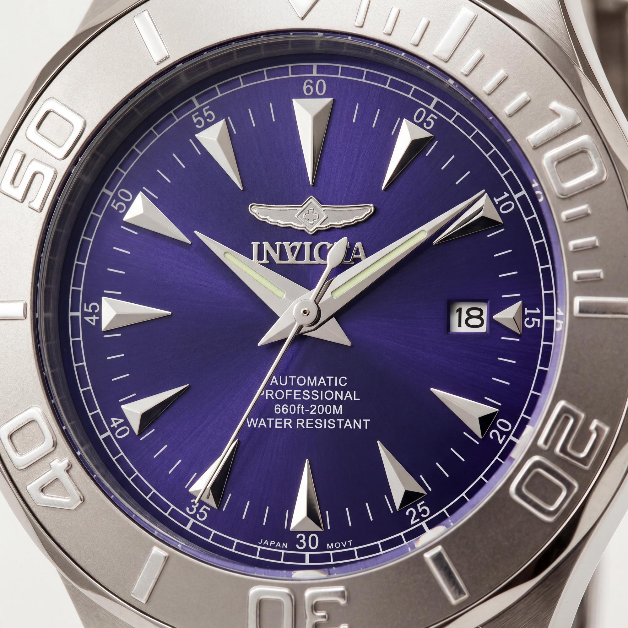 Reloj de pulsera automático Invicta Signature 7035 para hombre, de acero inoxidable, 47 mm, luminoso, resistente al agua y esfera azul., Photo 2