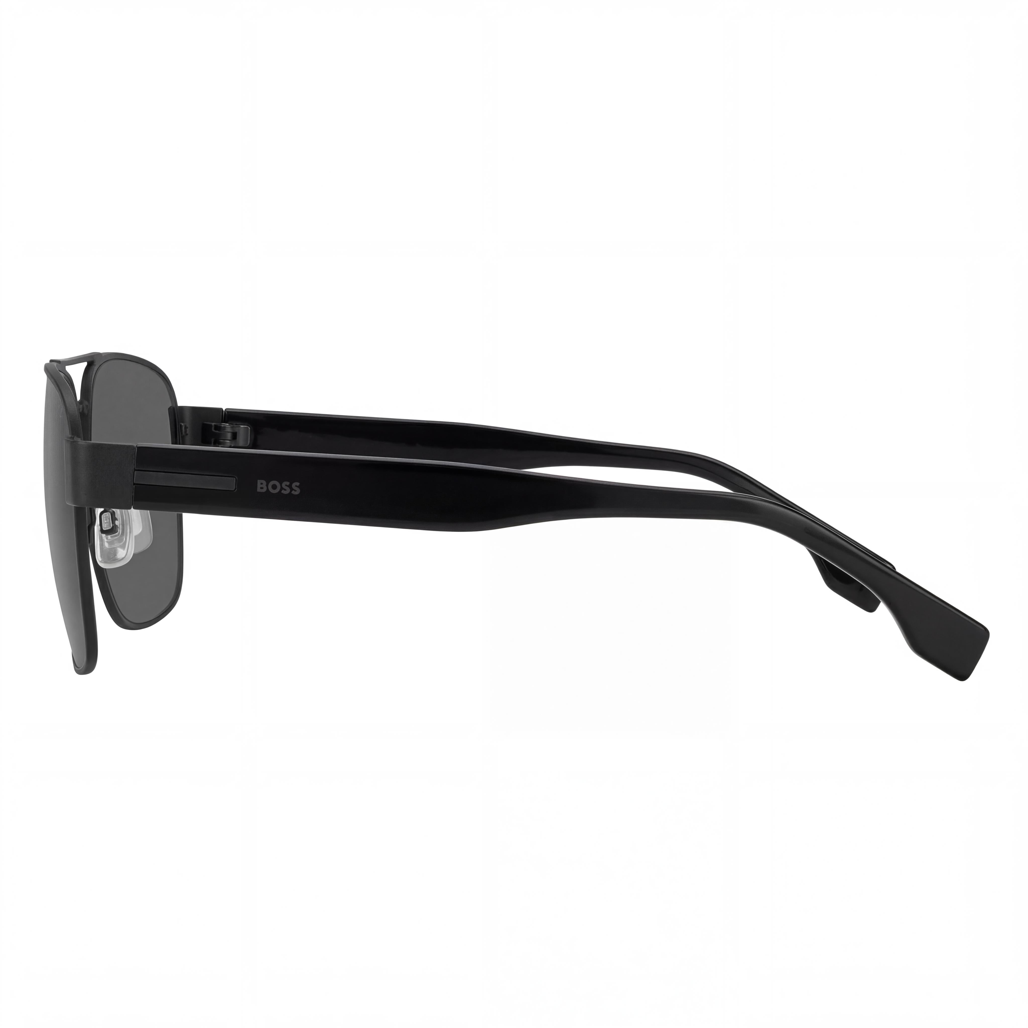 Hugo Boss Boss 1441/S Gafas de sol rectangulares unisex ligeras de acero inoxidable polarizadas grises con protección UV de 60 mm, Photo 3