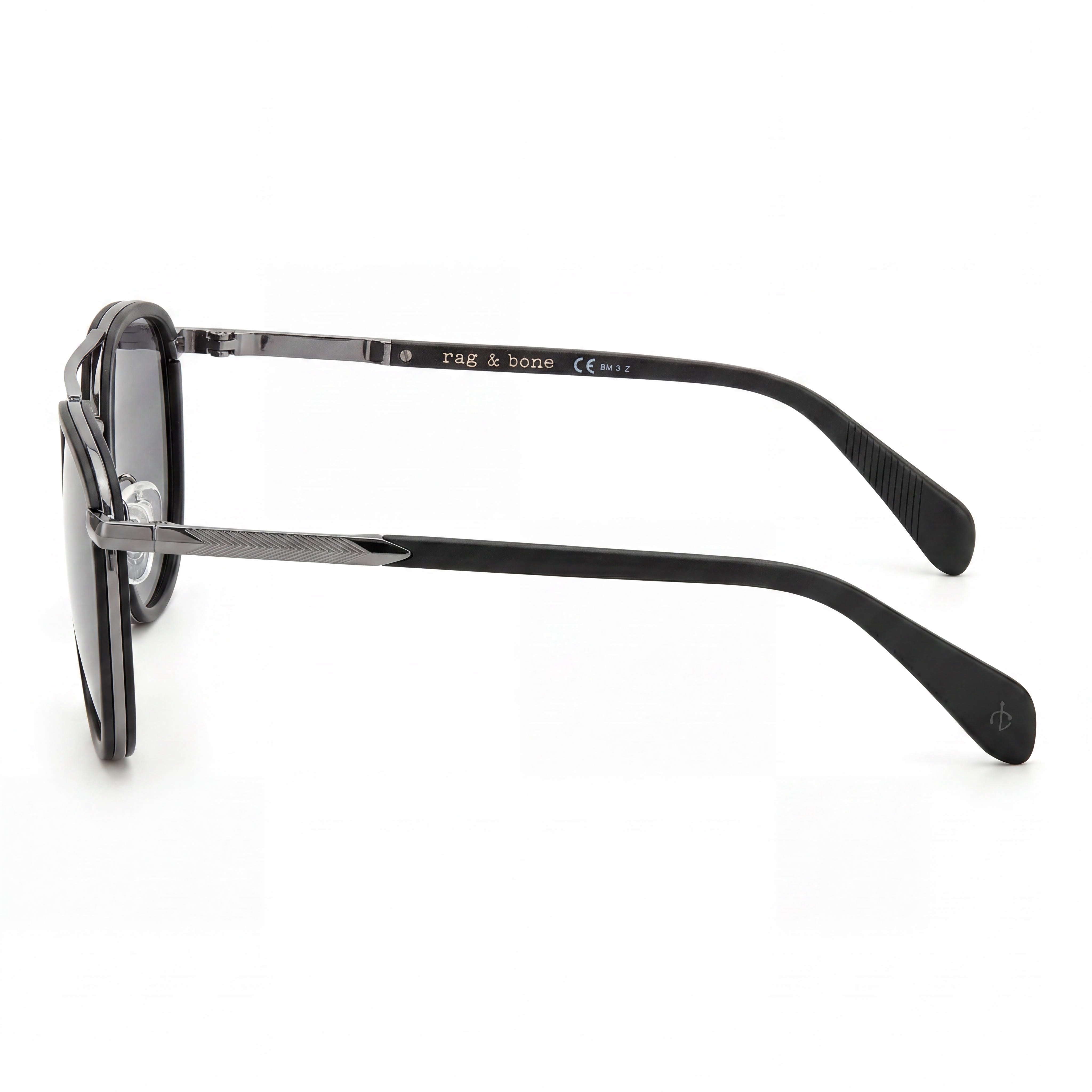 rag & bone Classic Men's Polarized Metal Sunglasses Black Grey 54mm, Photo 3