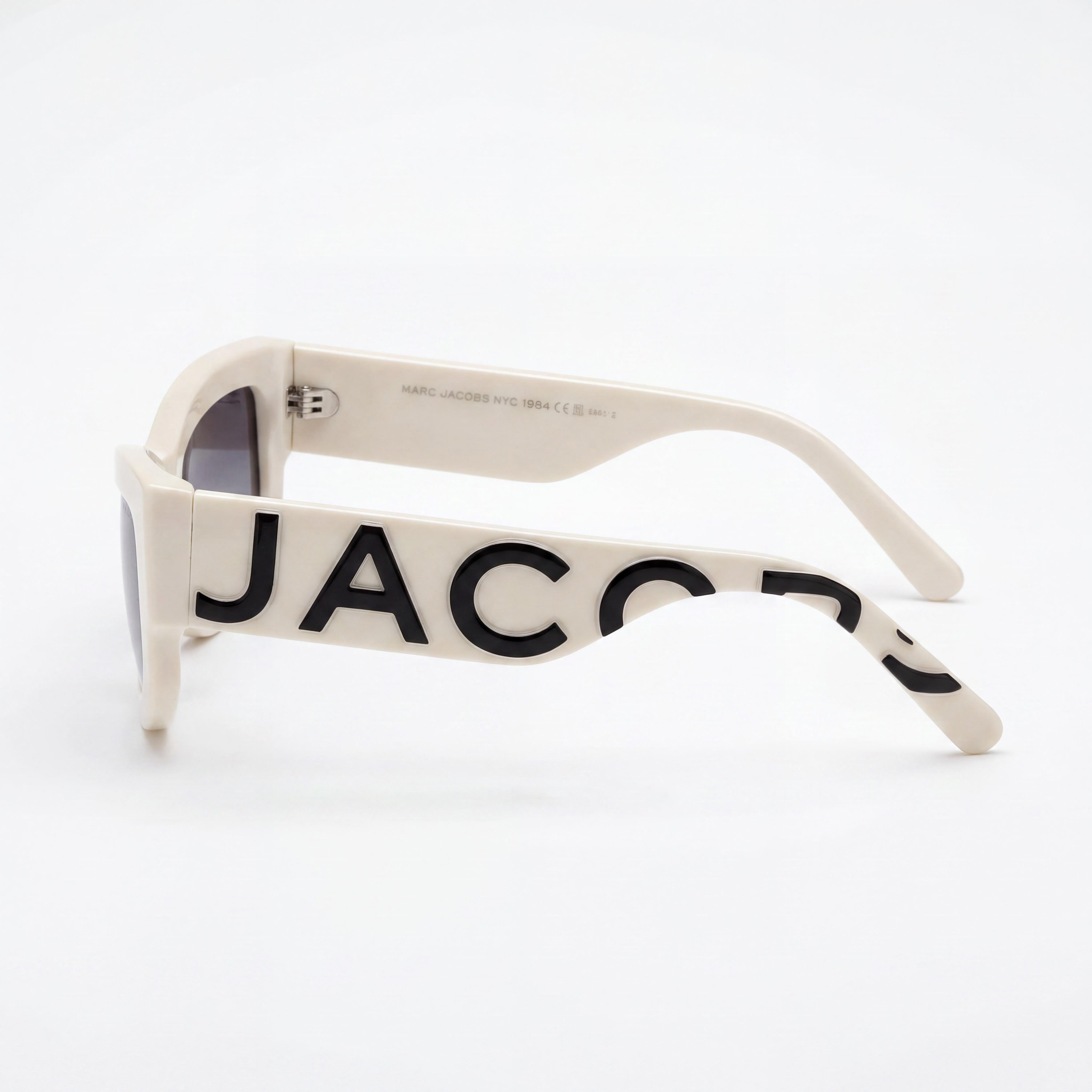 Gafas de sol Marc Jacobs casual para mujer, montura de poliamida rosa burdeos, lentes de policarbonato gris oscuro sombreado 55-19-145, Photo 3