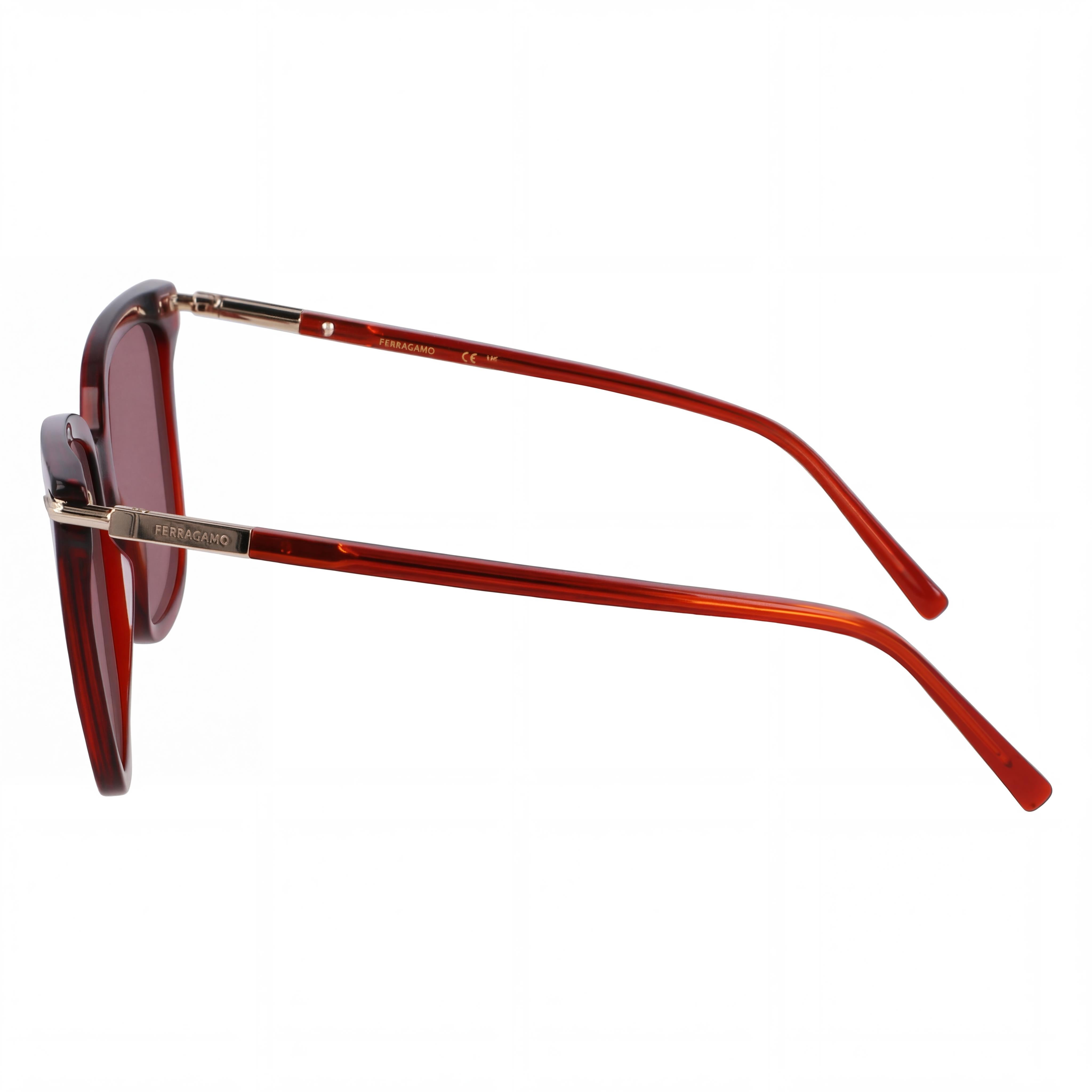 Ferragamo Sf2037s Men's Transparent Red Acetate UV 400 Sunglasses 56mm, Photo 3