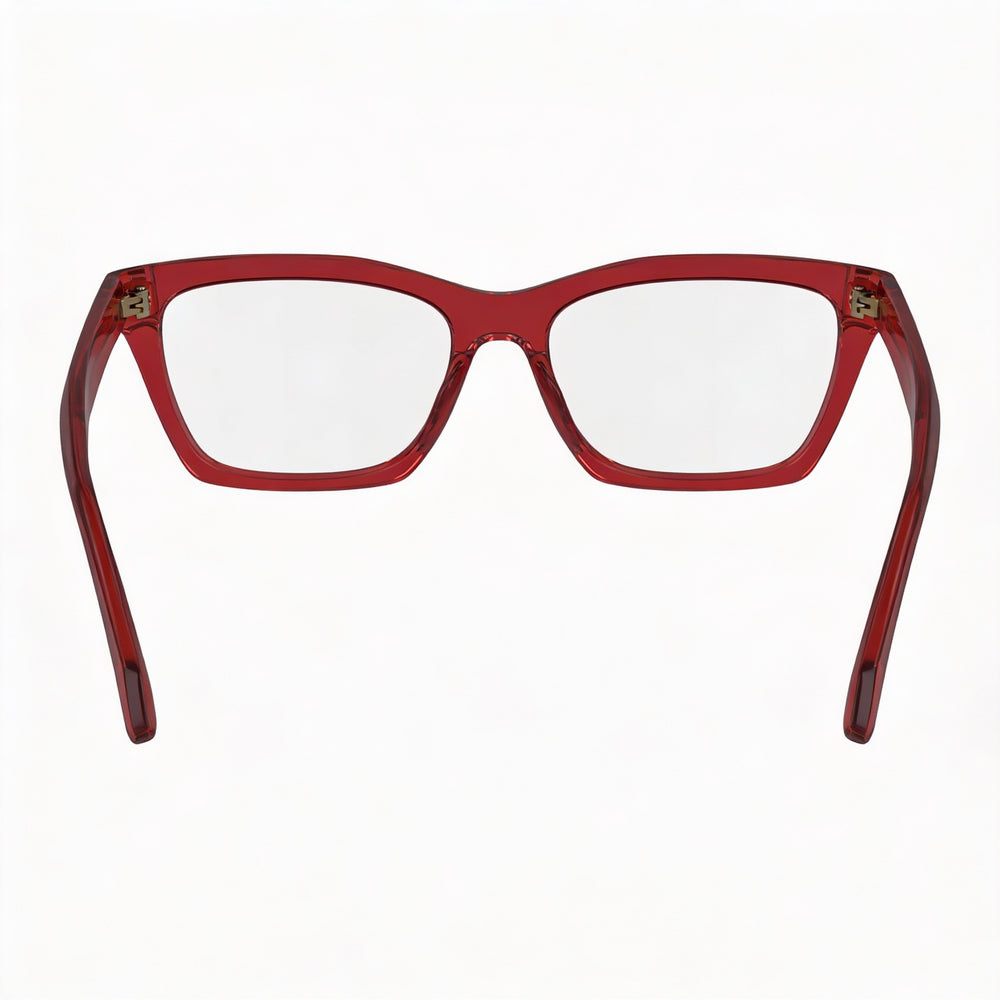 Salvatore Ferragamo SF2986 Men's Transparent Red Acetate Eyeglasses 53mm - Prescription Ready, Clear Demo Lenses
