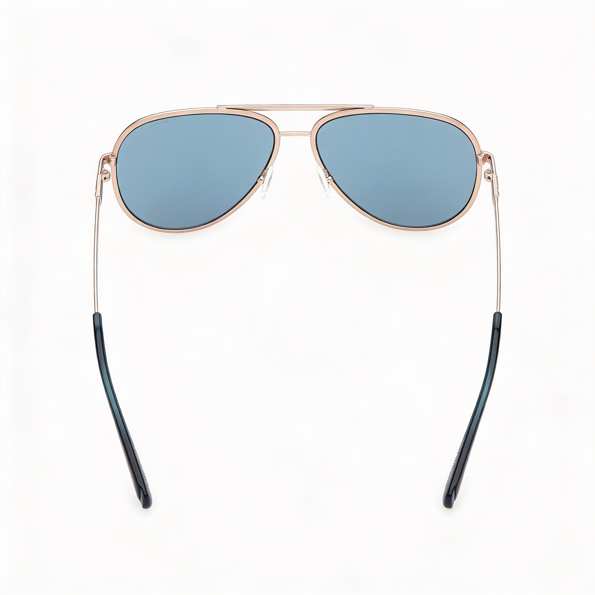 Gafas de sol GUESS Aviator de metal a rayas para mujer, montura dorado pálido, lentes azules, protección UV, sin polarizar, 61 mm, Photo 4