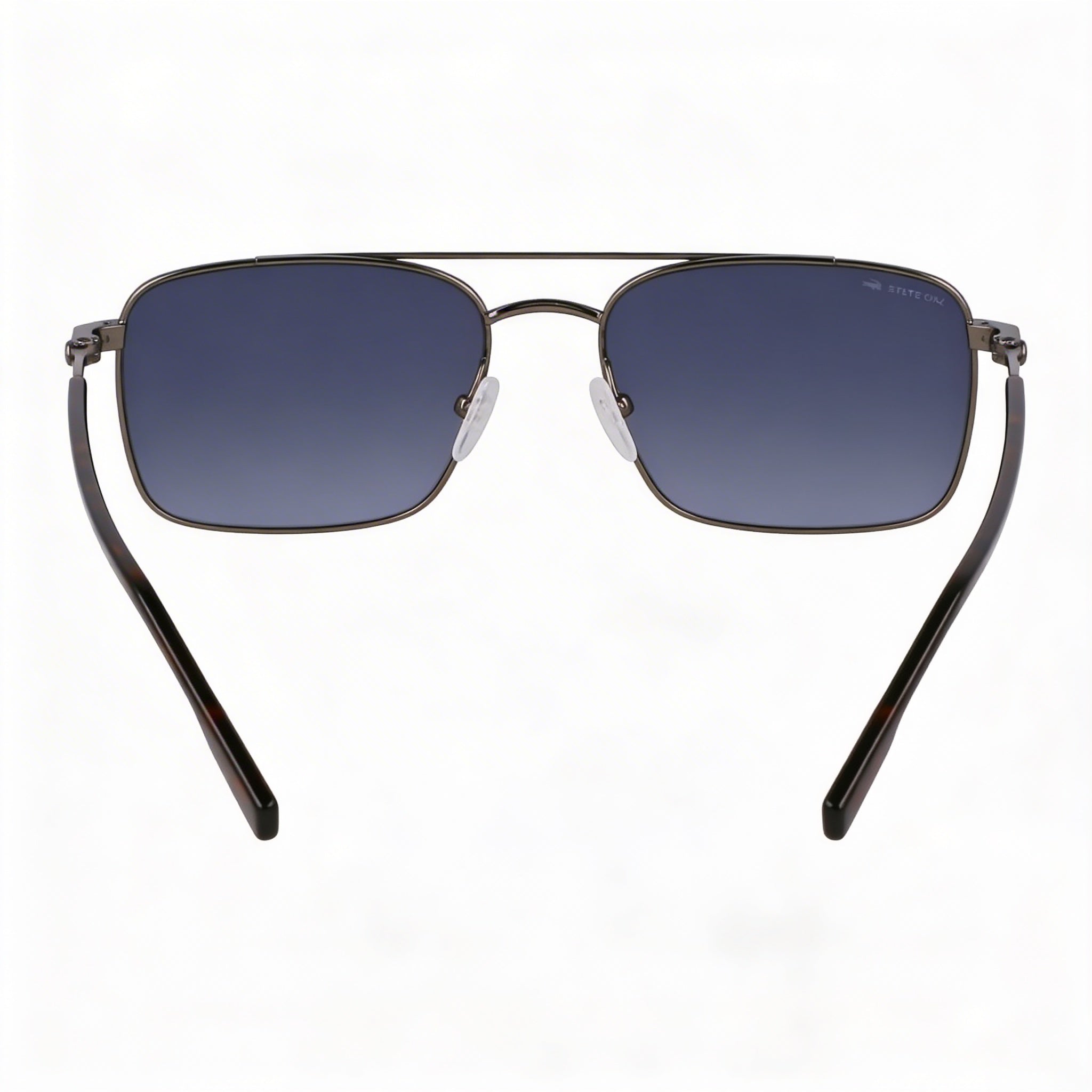 Lacoste Casual Men’s Metallic Grey Metal Sunglasses with Gradient Blue Lenses, UV Protection, Non-Polarized 58mm, Photo 2