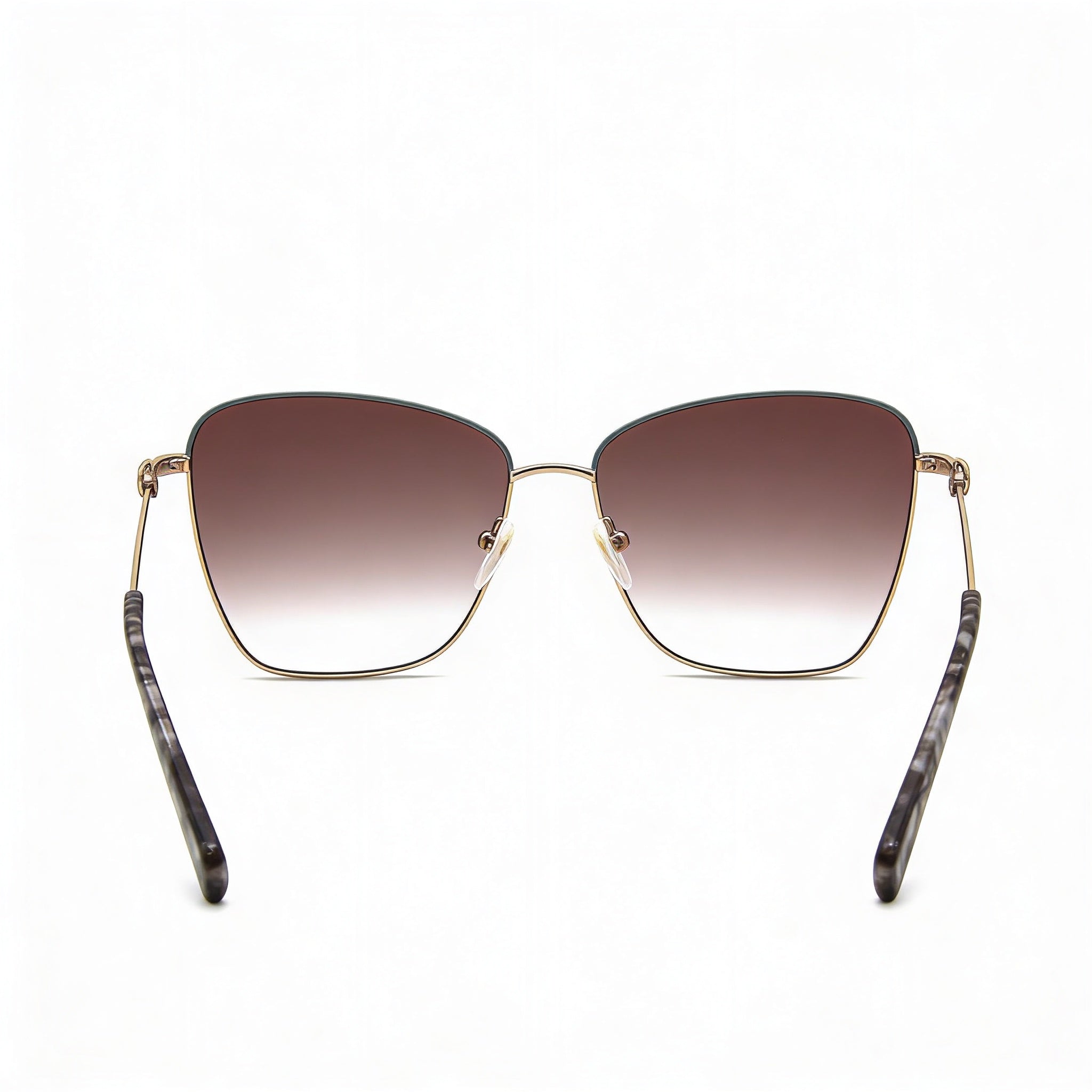 Gafas de sol Longchamp LO153S para mujer, cuadradas, de metal dorado y azul, con degradado marrón, sin polarizar, con protección UV 100 %, 59 mm, Photo 4