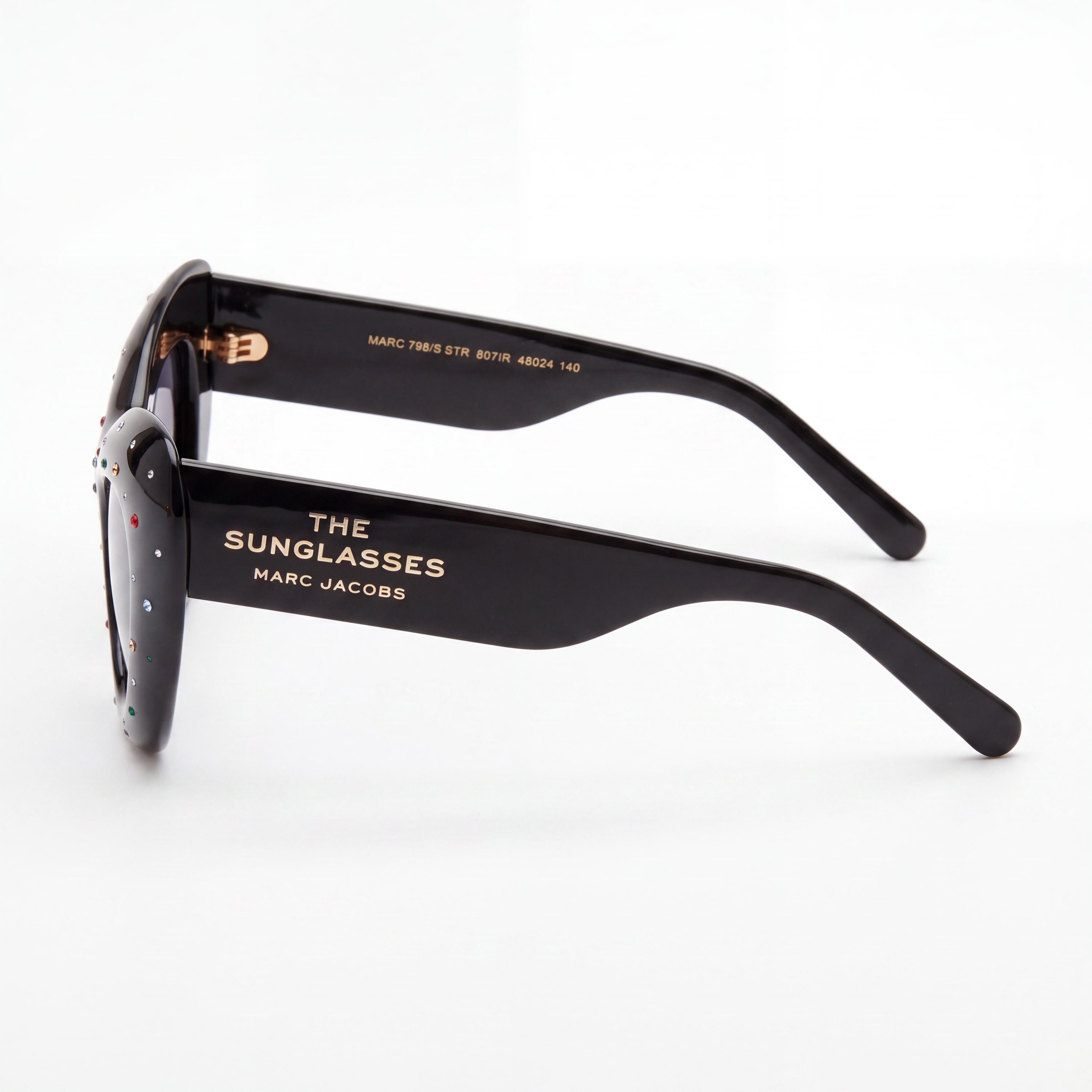 Marc Jacobs Women's MARC 798/S STR Cat Eye Black Acetate Grey Lens UV Protection 24-24-140mm, Photo 3