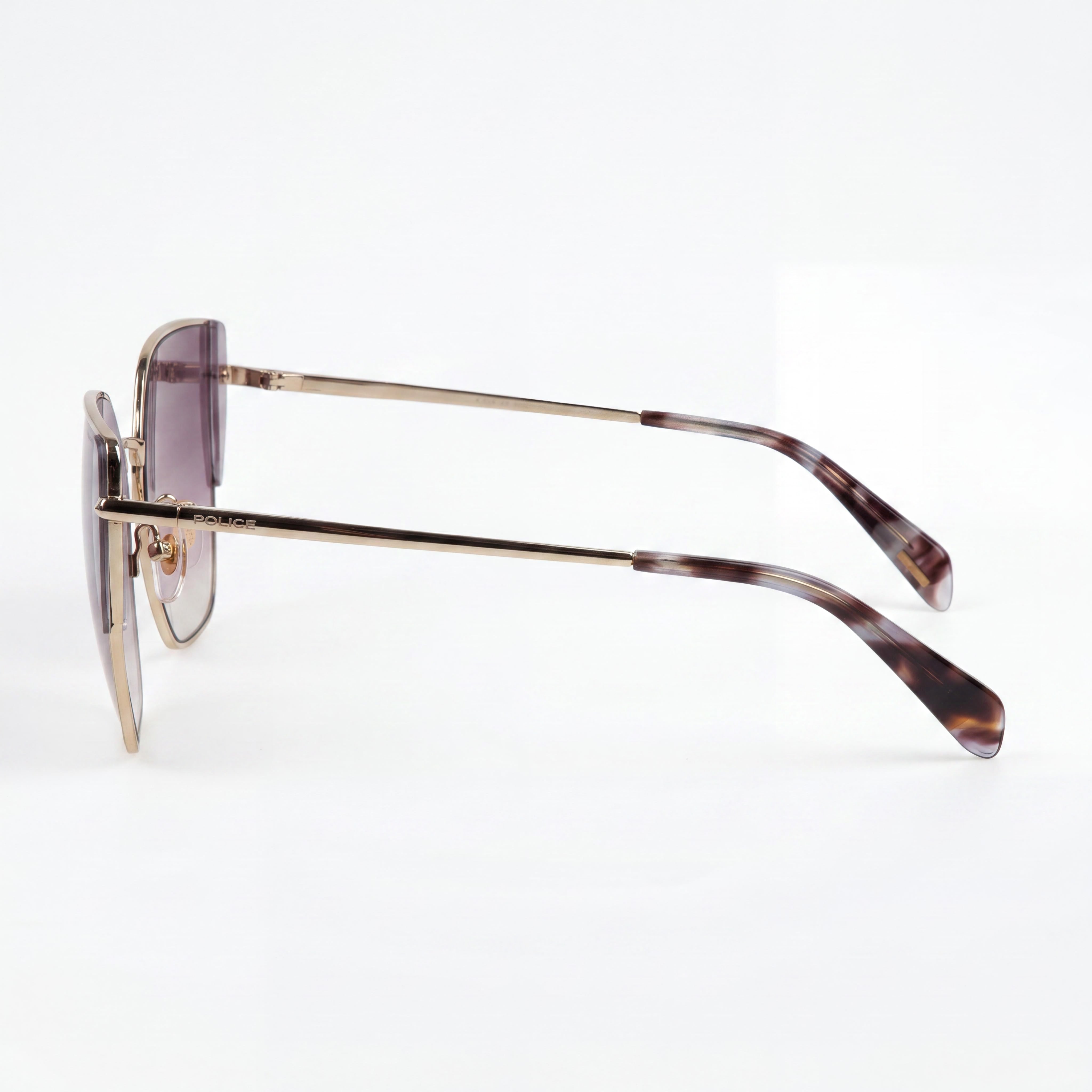 Police Modern Men's Metal Frame Non-Polarized Polycarbonate Eyewear Oro Chiaro Lucido 57-16-140mm, Photo 3