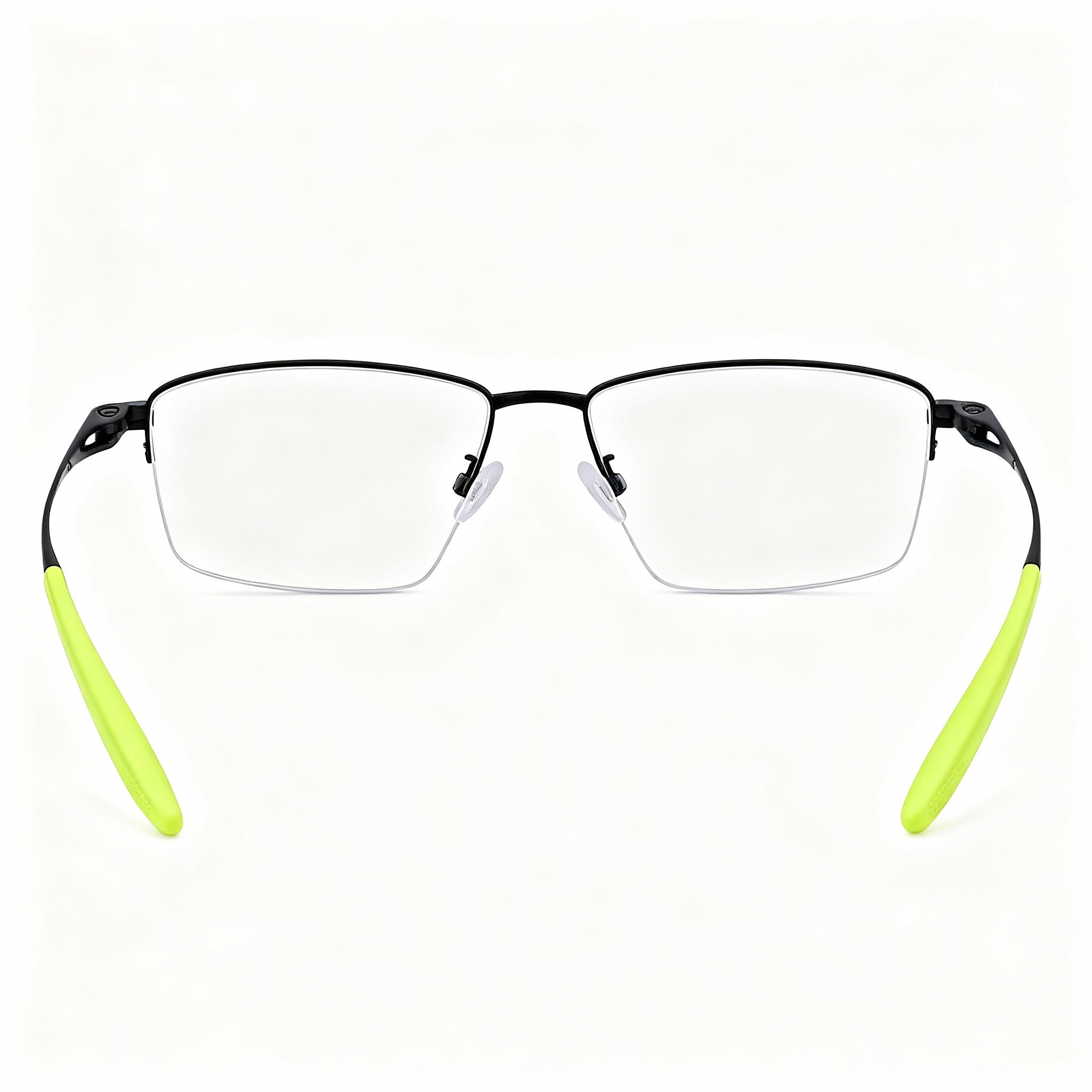 Nike 6045 Unisex Rectangular Semi-Rimless Alloy Steel Optical Frames Satin Black 54-17-145mm, Photo 4