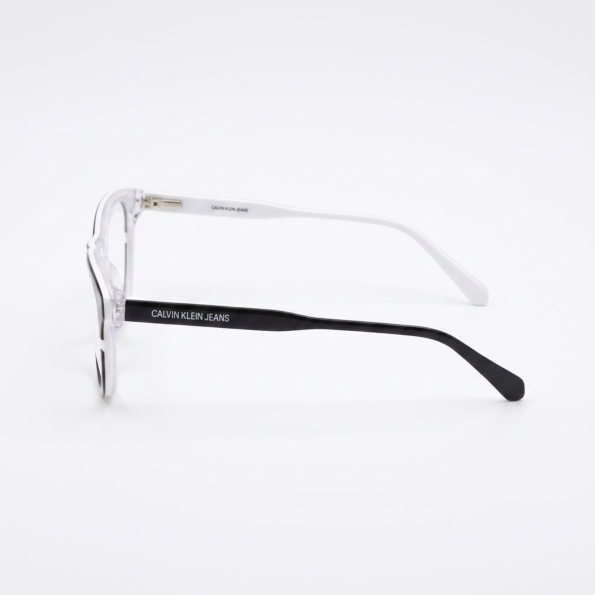 Calvin Klein Ckj20641 Gafas de hombre con montura de metal blanco y negro con lentes de 53 mm, Photo 2
