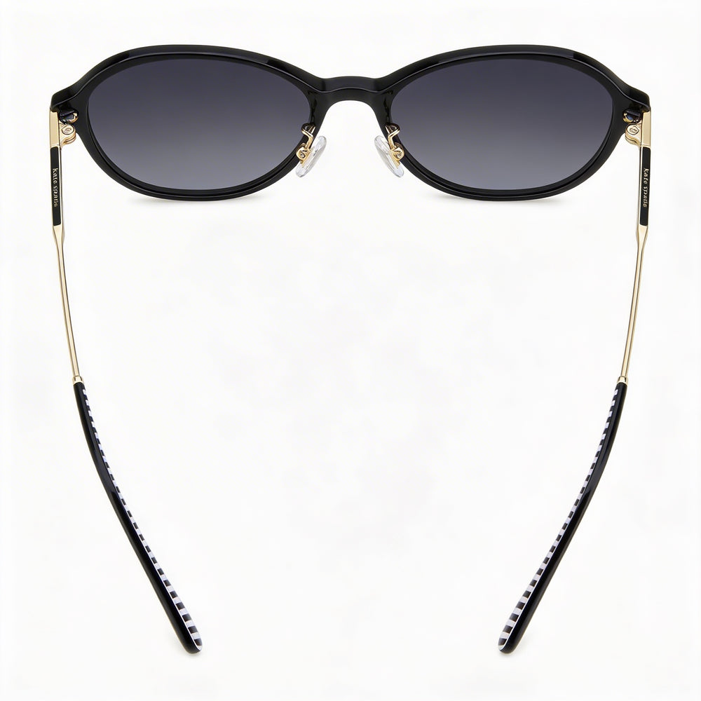 Gafas de sol informales de mujer Kate Spade New York, montura de acetato negro, cristales gris oscuro no polarizados 56-19-140