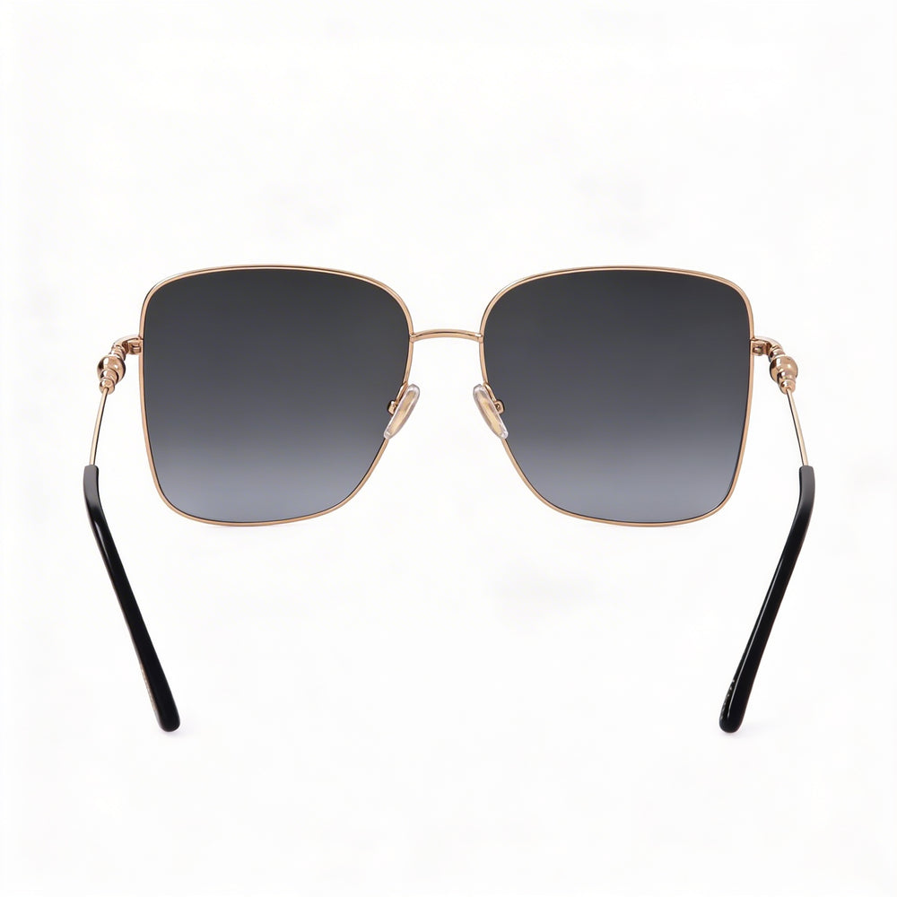 Gafas de sol Jimmy Choo Hester/S para mujer, cuadradas, de acero inoxidable, en negro, dorado y gris degradado, con protección UV 100 %, 59 mm