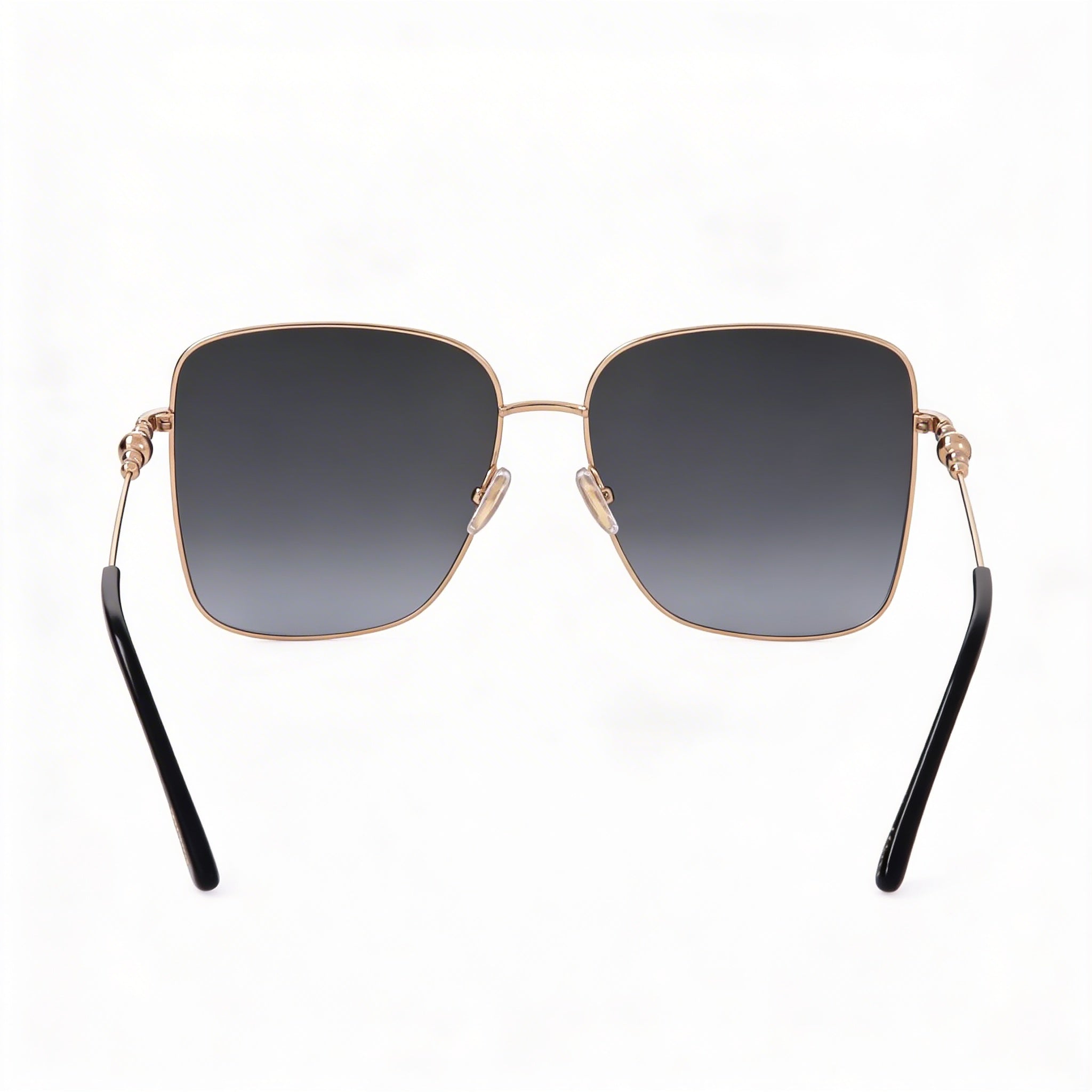 Jimmy Choo Hester/S Women's Square Stainless Steel Black Gold Grey Gradient 100% UV Protection Sunglasses 59mm, Photo 3