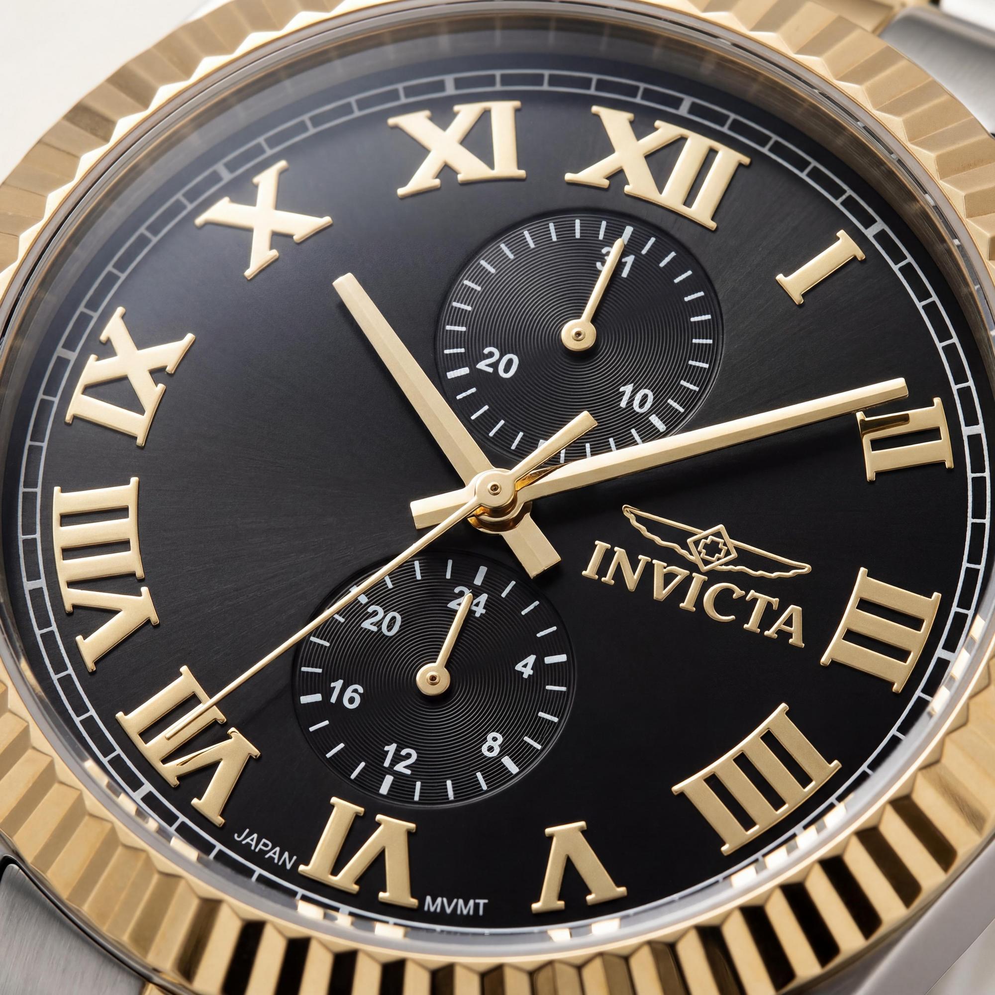 Reloj Invicta Specialty 47425 unisex con cronógrafo de acero inoxidable plateado y esfera negra de 43 mm, Photo 2
