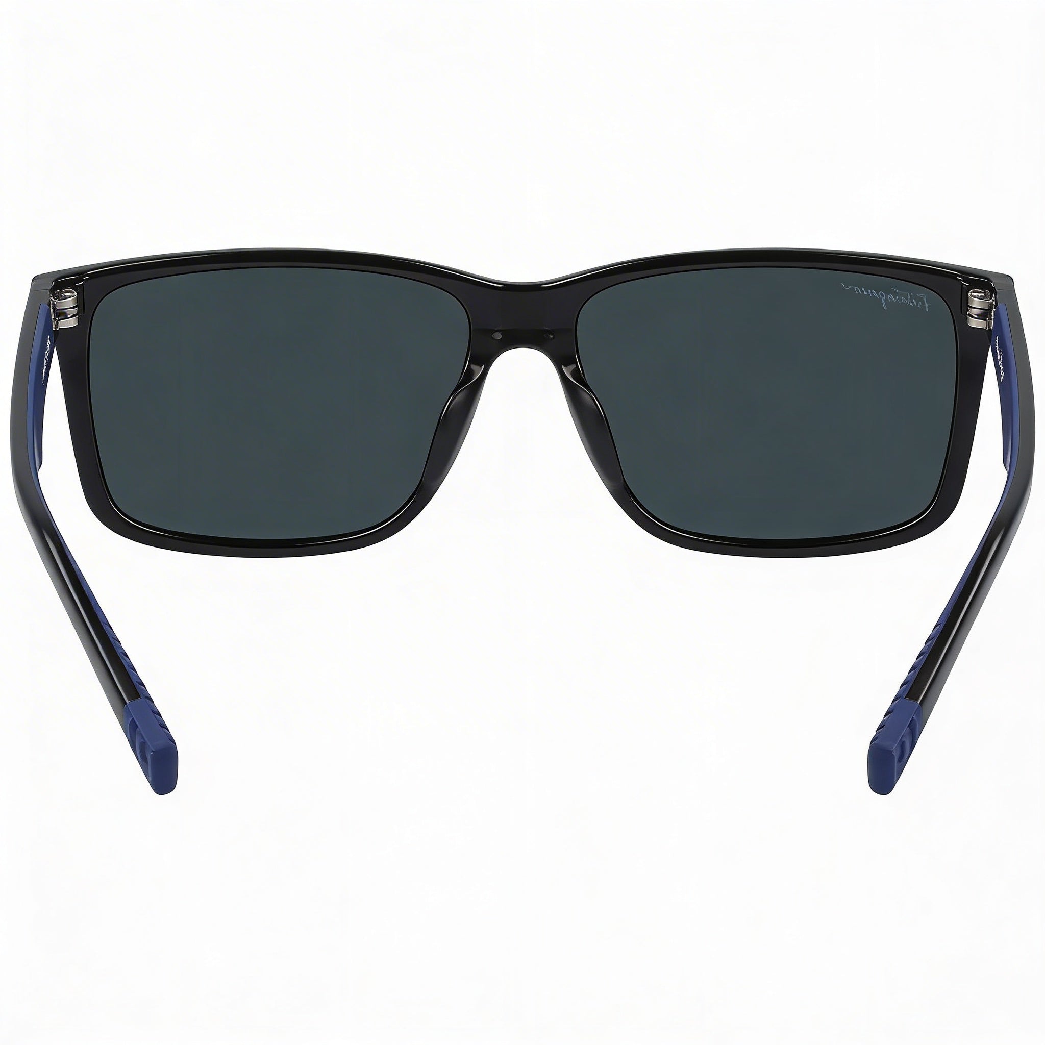 Gafas de sol de plástico para hombre Salvatore Ferragamo, montura negra mate, lentes negras/azules, ancho de lente 57 mm, Photo 4