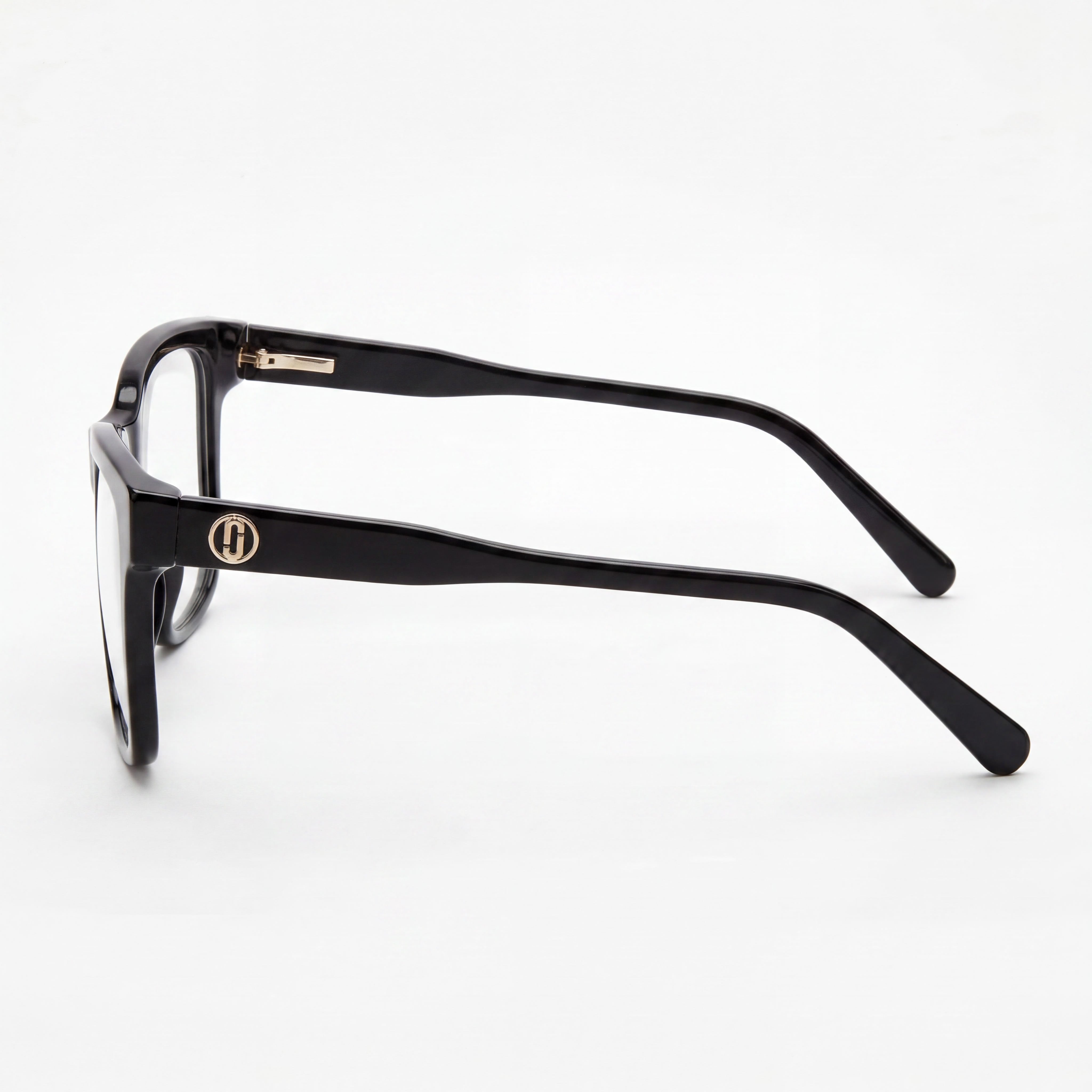 Marc Jacobs Modern Unisex Eyewear featuring a Black Acetate Frame and Black Polycarbonate Lenses, sized 52mm, Photo 3
