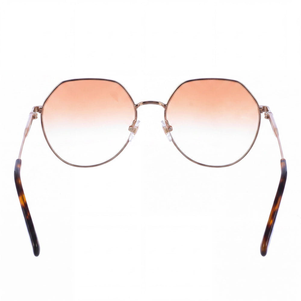 Gafas de sol Longchamp LO154S para mujer, informales, montura de metal, lentes de policarbonato, oro rosa ladrillo 60 mm