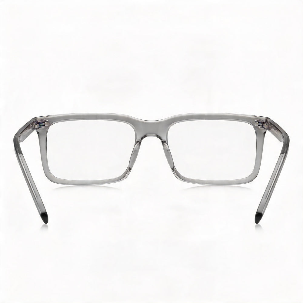HUGO Modern Men's Eyeglasses with Grey Cellulose Frame and Clear Non-Polarized Lenses 55-19-145