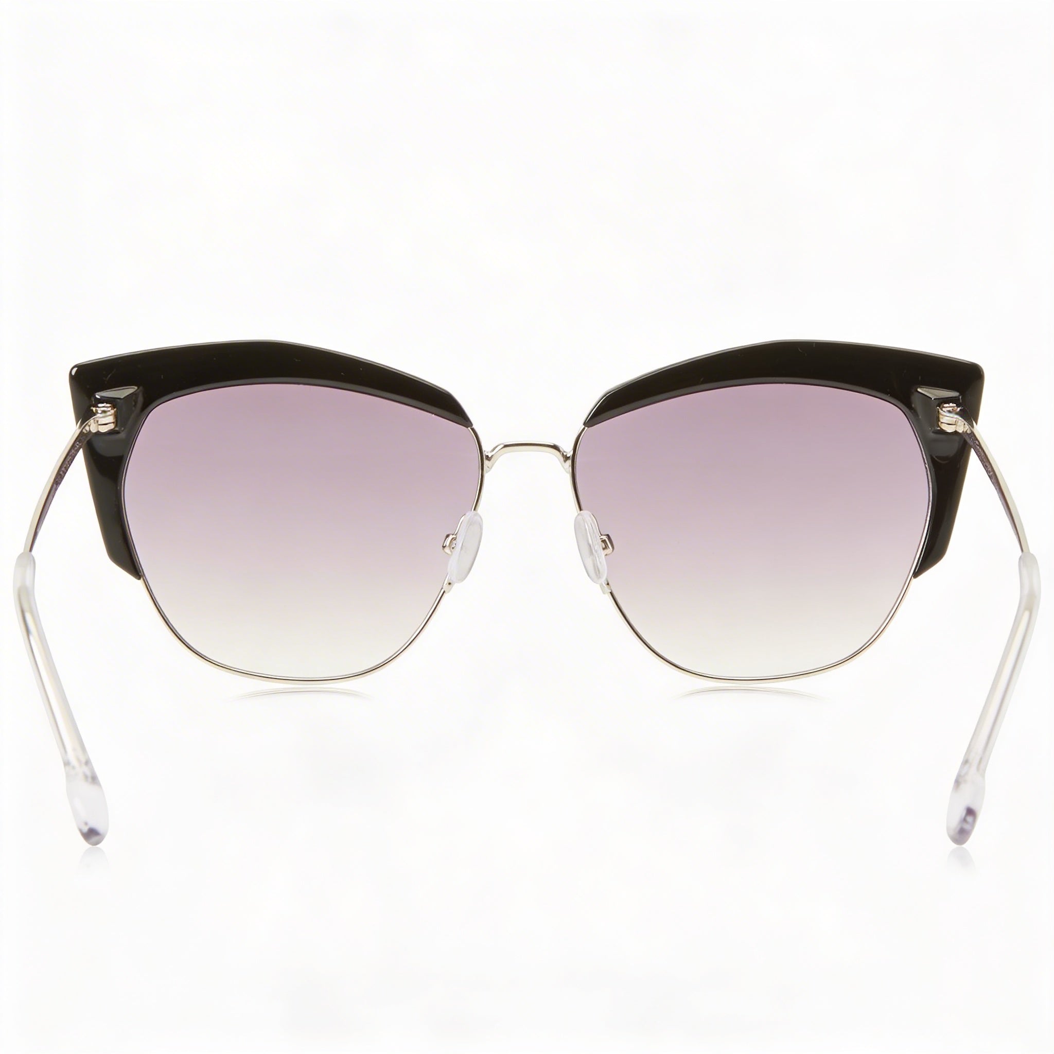 Gafas de sol informales Isabel Marant para mujer, montura metálica negra y plateada, lentes con degradado gris oscuro, 58-15-145, Photo 3