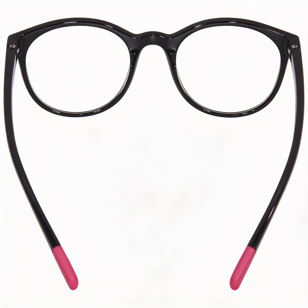Gafas de sol Dolce &amp; Gabbana DX5095 para mujer, redondas, de plástico, con montura completa y logotipo rosa y negro, filtro de luz azul transparente, 46-19-130 mm