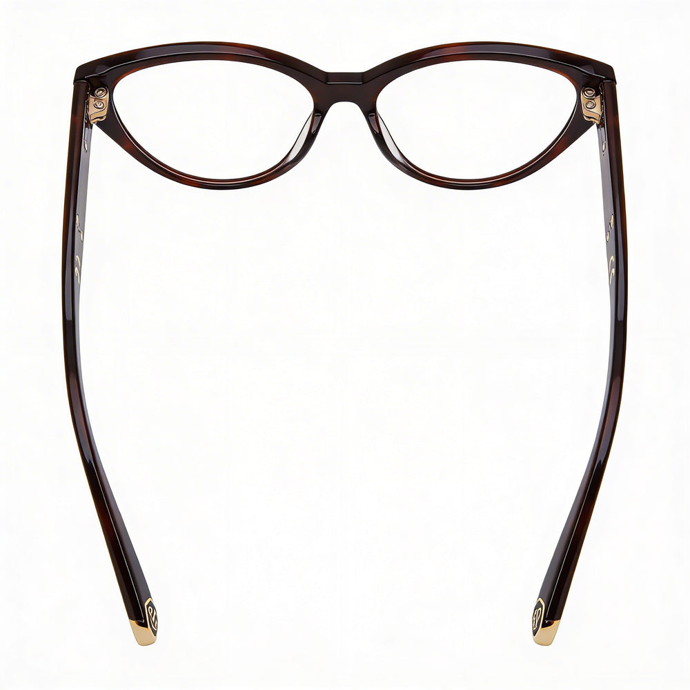 Gafas Philipp Plein VPP052 para mujer con montura clásica de plástico y lentes de demostración en color Havana oscuro brillante de 54 mm