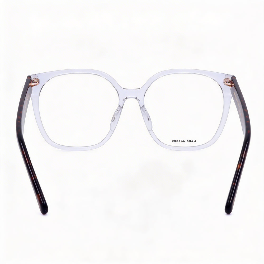 Marc Jacobs Gafas casuales para mujer montura de propionato de celulosa color habana cristalina, lentes de 55 mm, puente de 16 mm, patillas de 145 mm