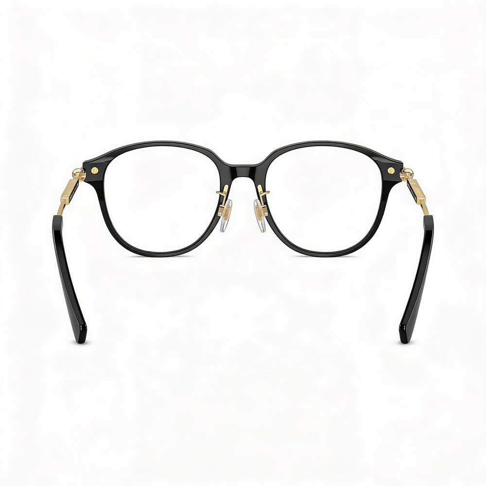 BURBERRY Be 2412d Men's Black Acetate Lightweight Frame with Clear Lenses Eyewear, Lens Width 52mm