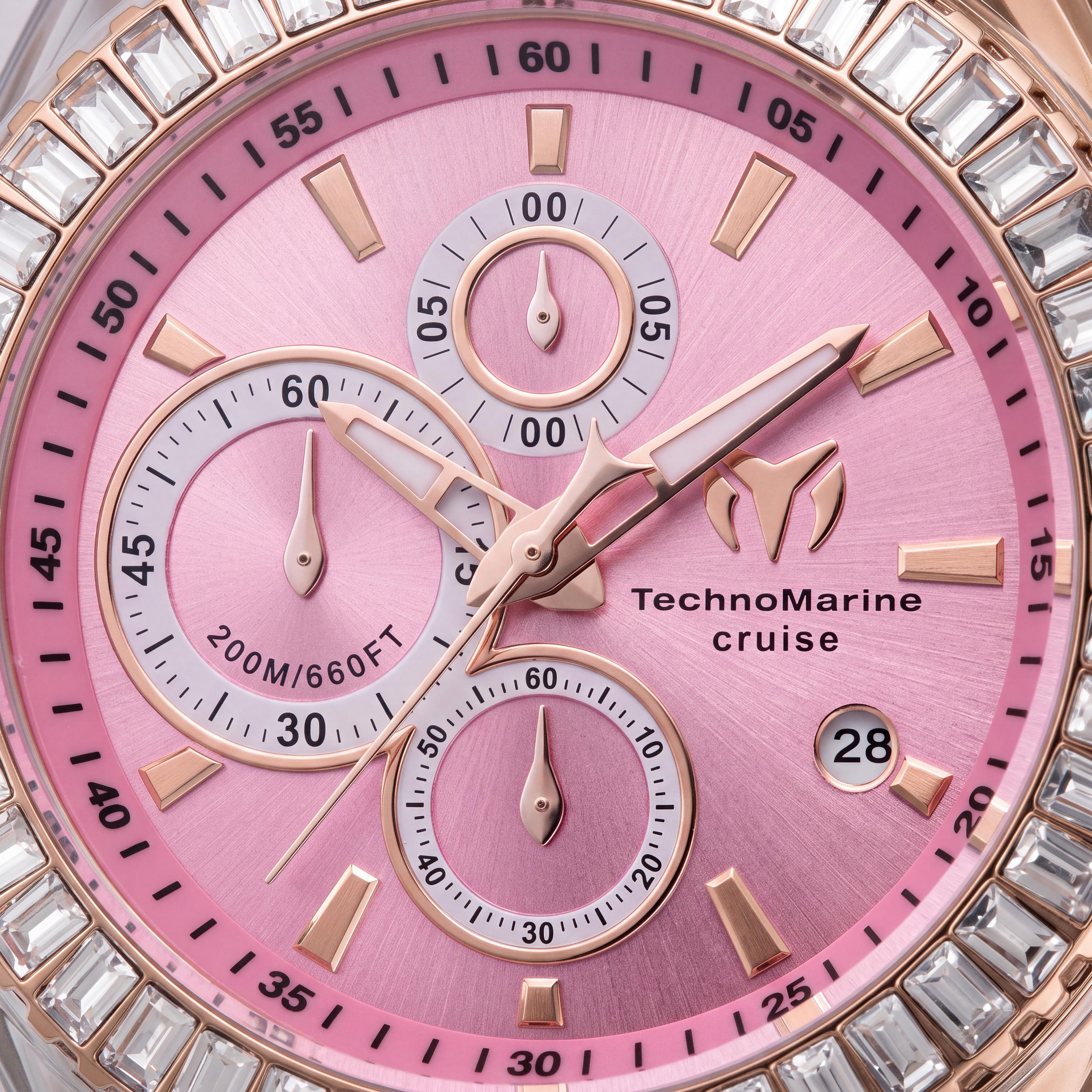 TechnoMarine Cruise TM-121164 Unisex Quartz 45mm Rose-gold Stainless Steel Pink Dial Silicone Strap 20 ATM Water Resistant Watch, Photo 2