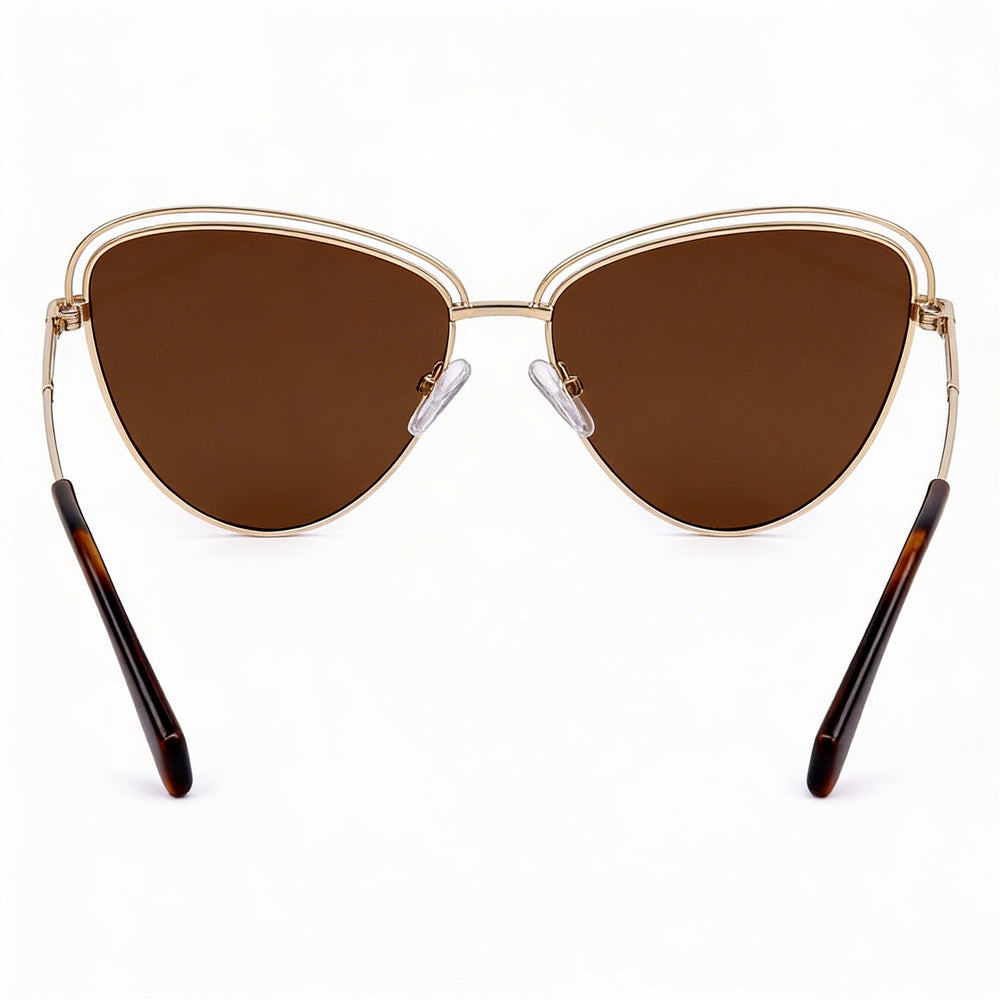 Polaroid Classic Men's Sunglasses with Gold Alloy Steel Frame and Non-Polarized Polycarbonate UV Protection Lenses 57mm