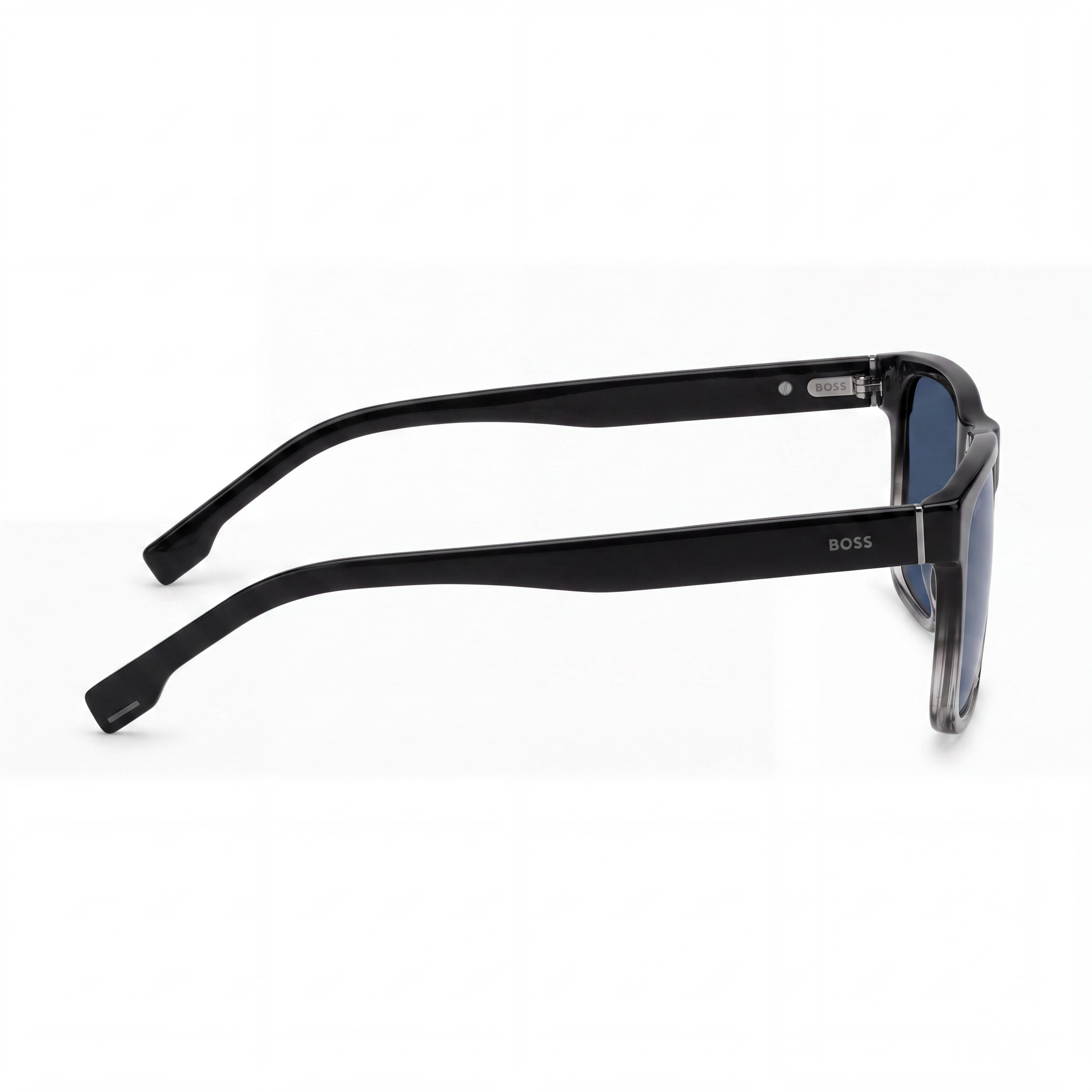 Gafas de sol rectangulares de acetato HUGO BOSS BLACK para mujer, protección UV, gris azul sombreado negro, 59mm, Photo 3