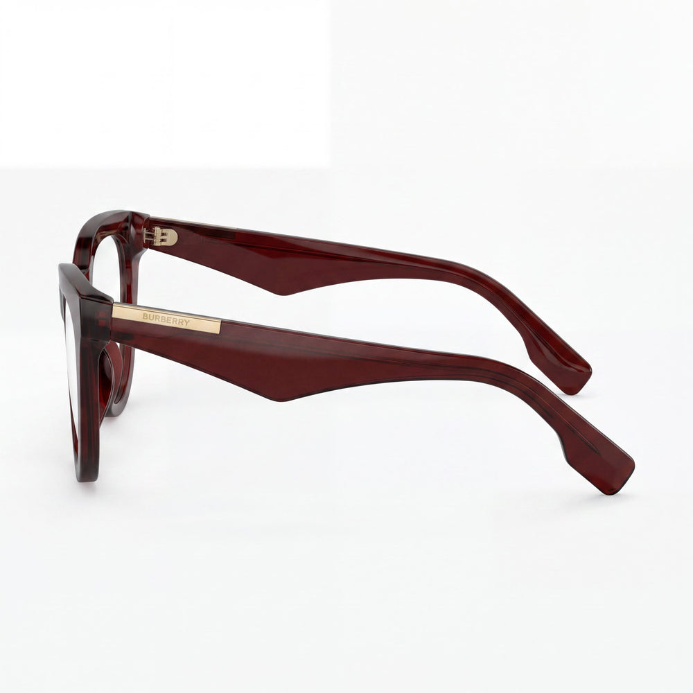 Gafas clásicas de hombre Burberry con montura de acetato marrón y lentes transparentes, 53 mm de ancho de lente