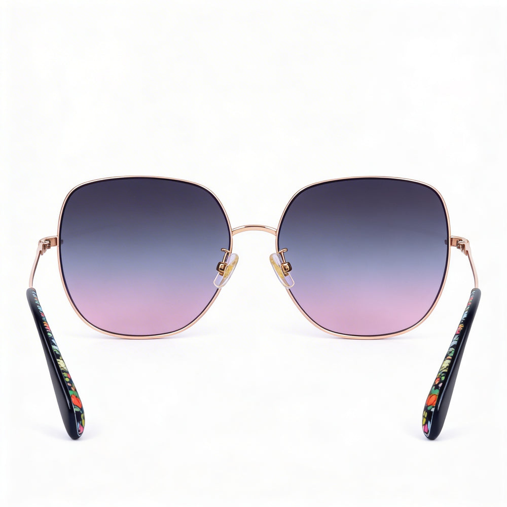 Gafas de sol Kate Spade New York Seasonal para mujer, con montura metálica, diseño azul y protección UV, lentes de doble tono azul melocotón de 59 mm