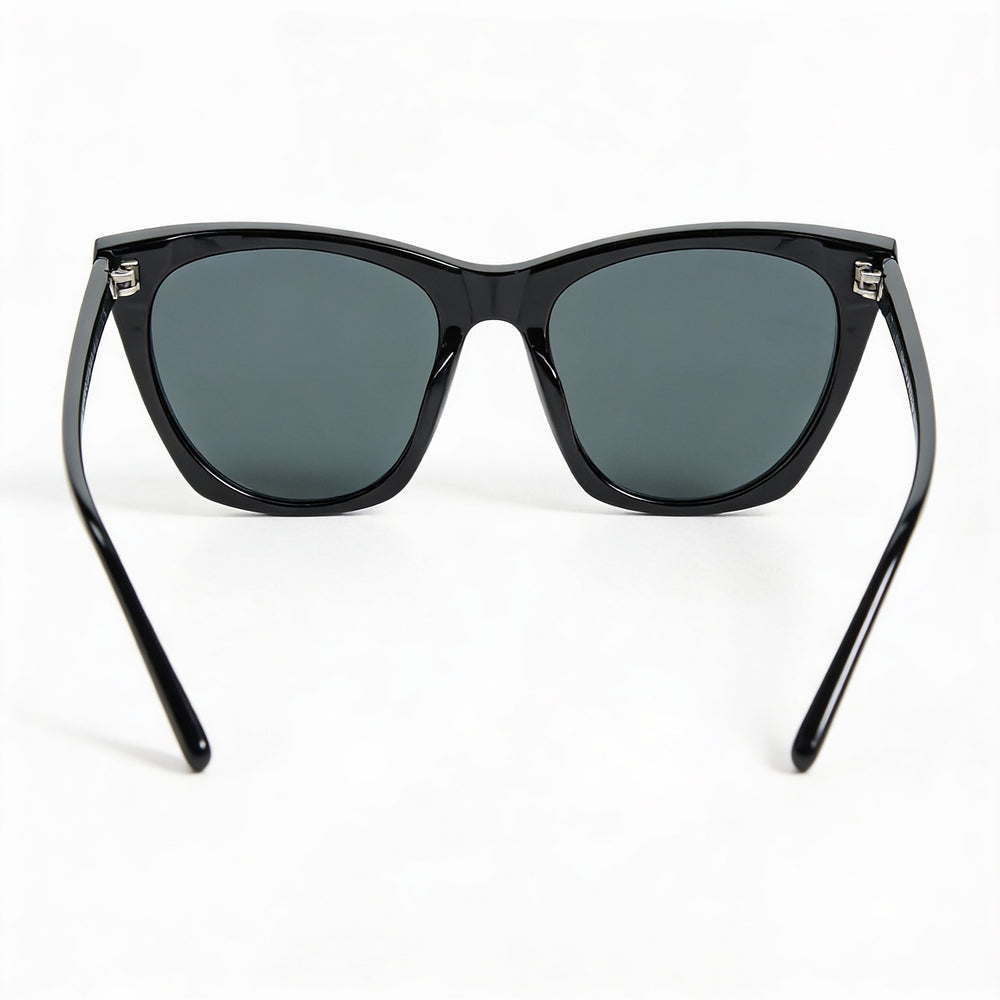 Gafas de sol Yves Saint Laurent Sport para mujer, de acetato negro, con forma de ojo de gato y lentes multicolor, 55 mm