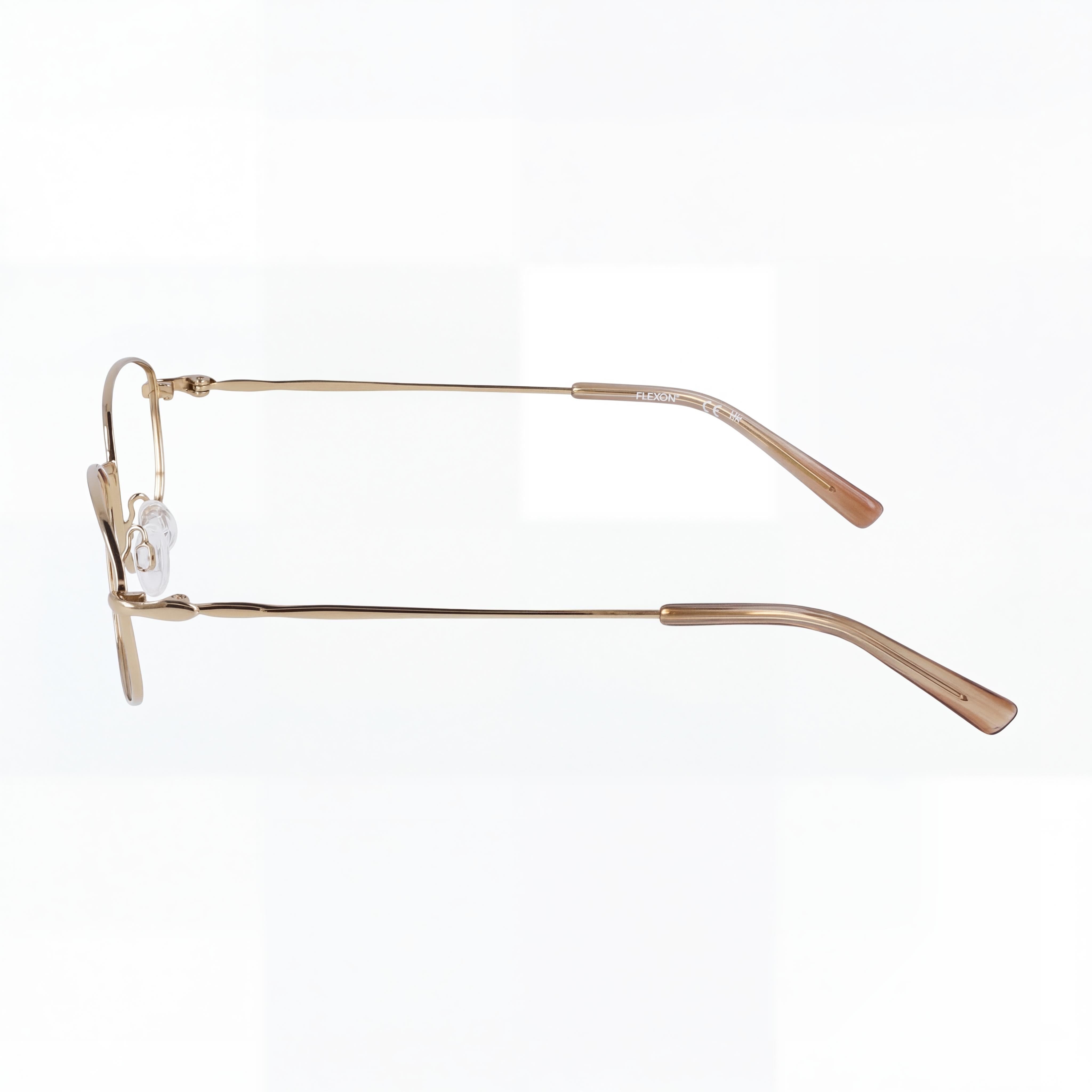Flexon W3039 Unisex Acetate Eyeglasses, Shiny Gold, 50mm Lens Width, 18mm Bridge, 135mm Temple, Photo 2