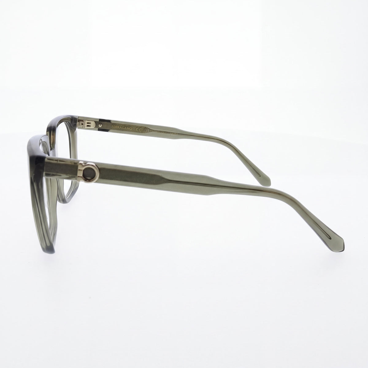 Ferragamo Casual Women's Transparent Khaki Frame in Acetate or Metal Ophthalmic Eyeglasses 55mm, Photo 2