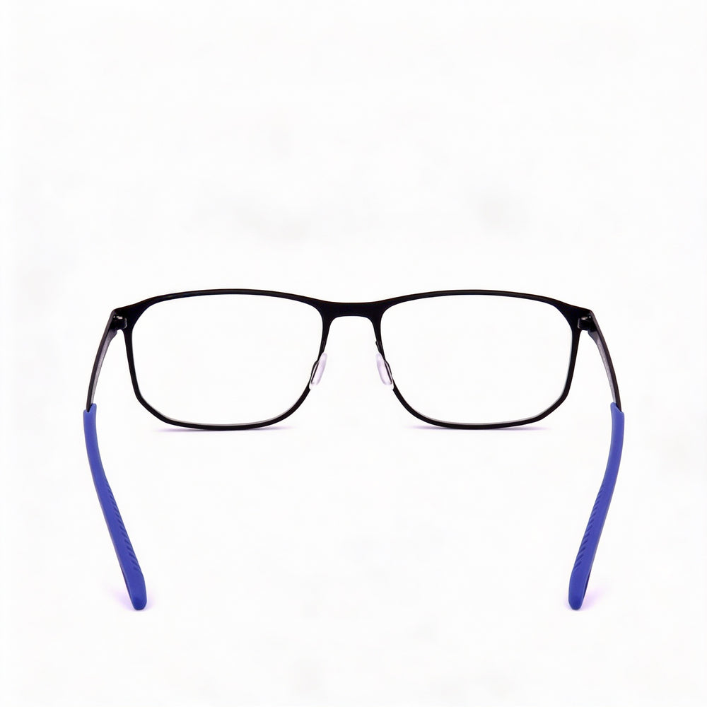 Gafas unisex Under Armour Modern UA 5029/g, montura de acero aleado, color azul negro mate, lentes de policarbonato transparente, talla 58