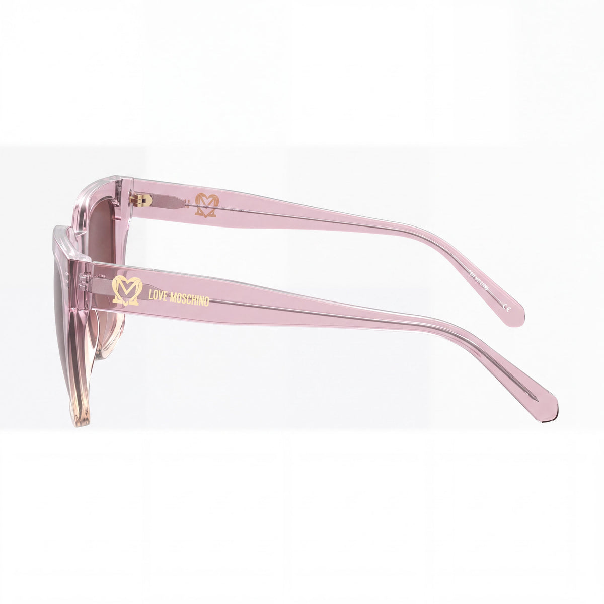 Love Moschino MOL065/S Women's Square Transparent Pink Frame Gradient Brown Pink Lens UV Protection Sunglasses 52mm, Photo 3