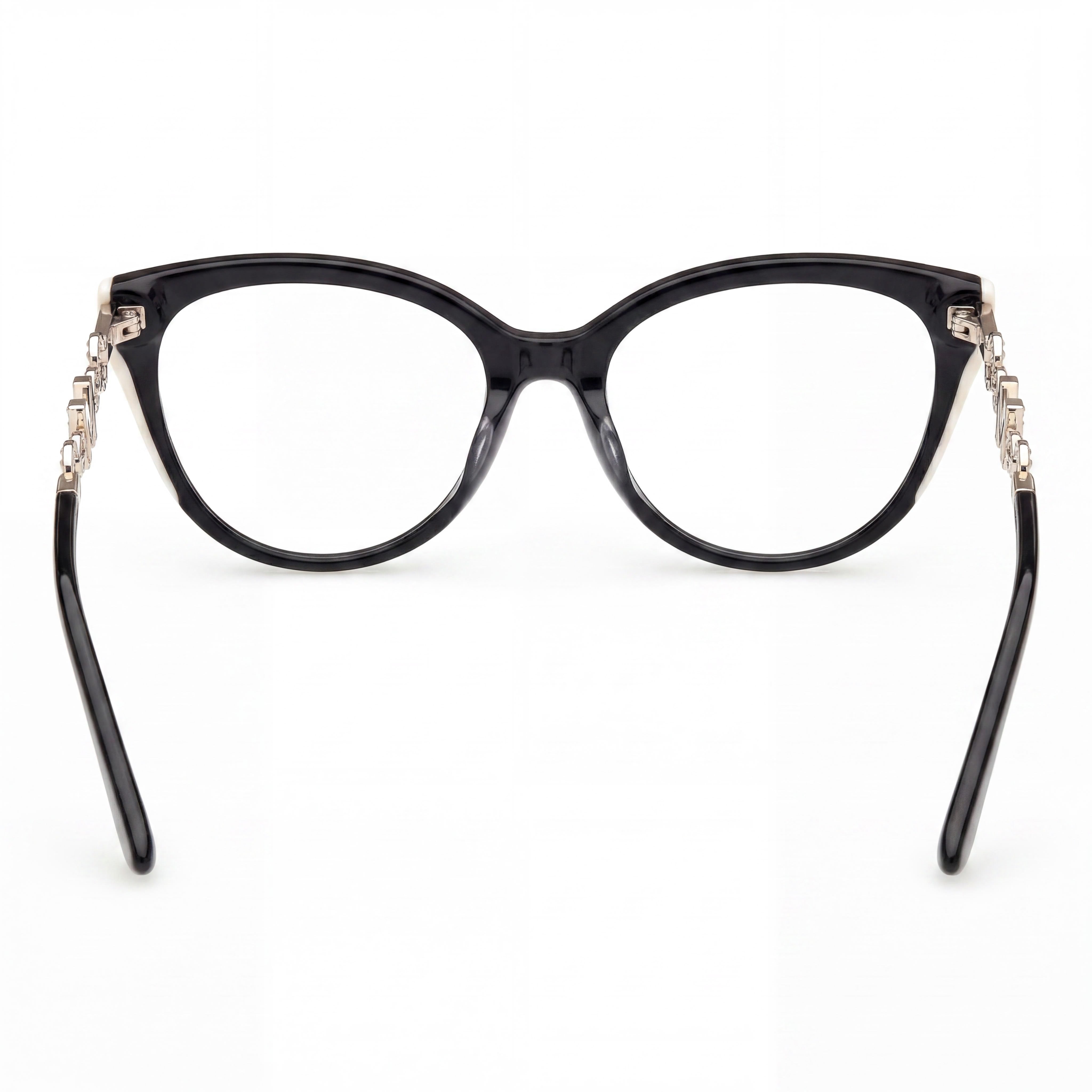 GUESS by Marciano Classic Women's Non- Plastic Frame Sunglasses Shiny Black & Pale Gold 54mm, Photo 3